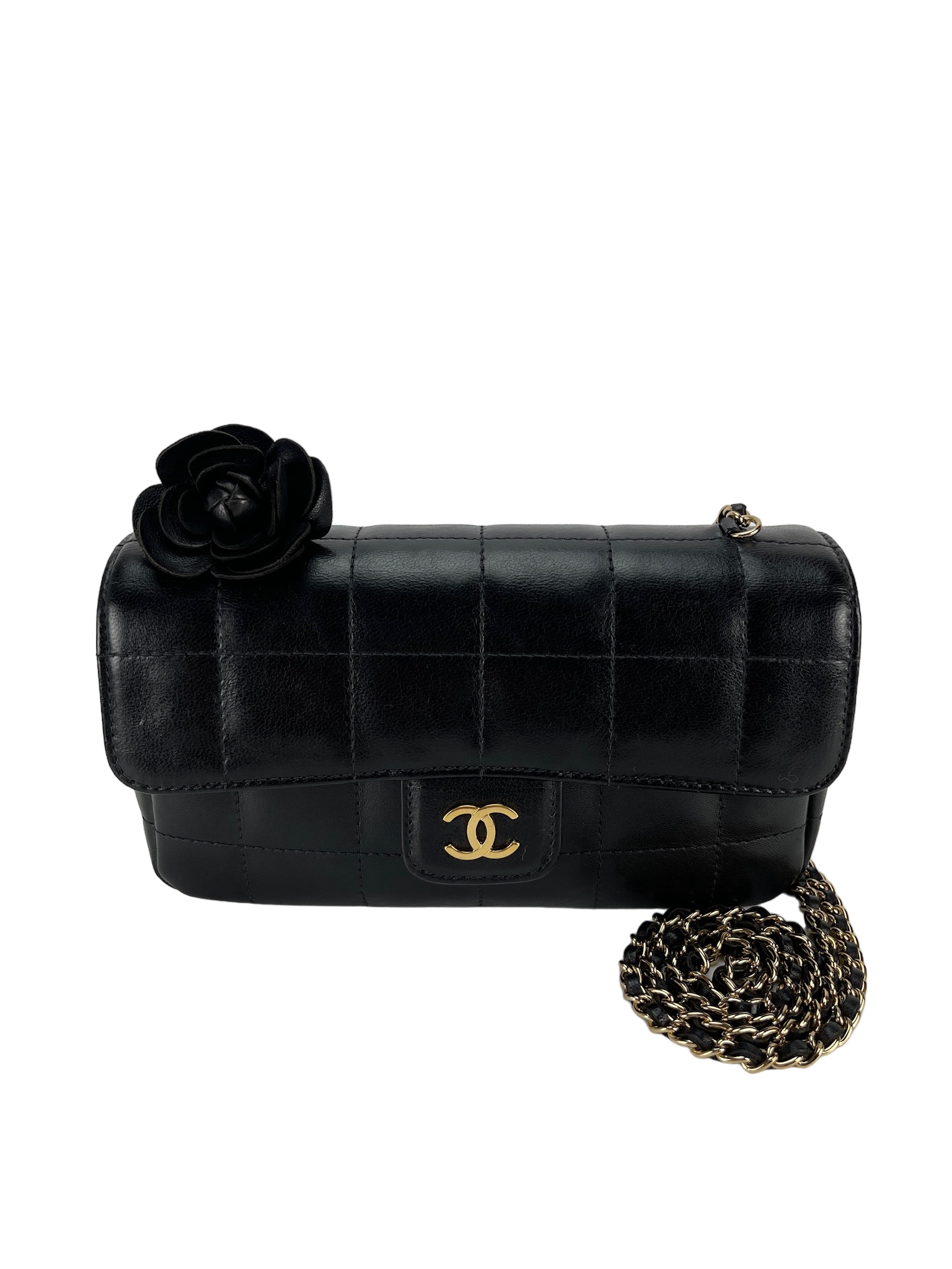 CHANEL - Camellia Choco bar chain shoulder Bag