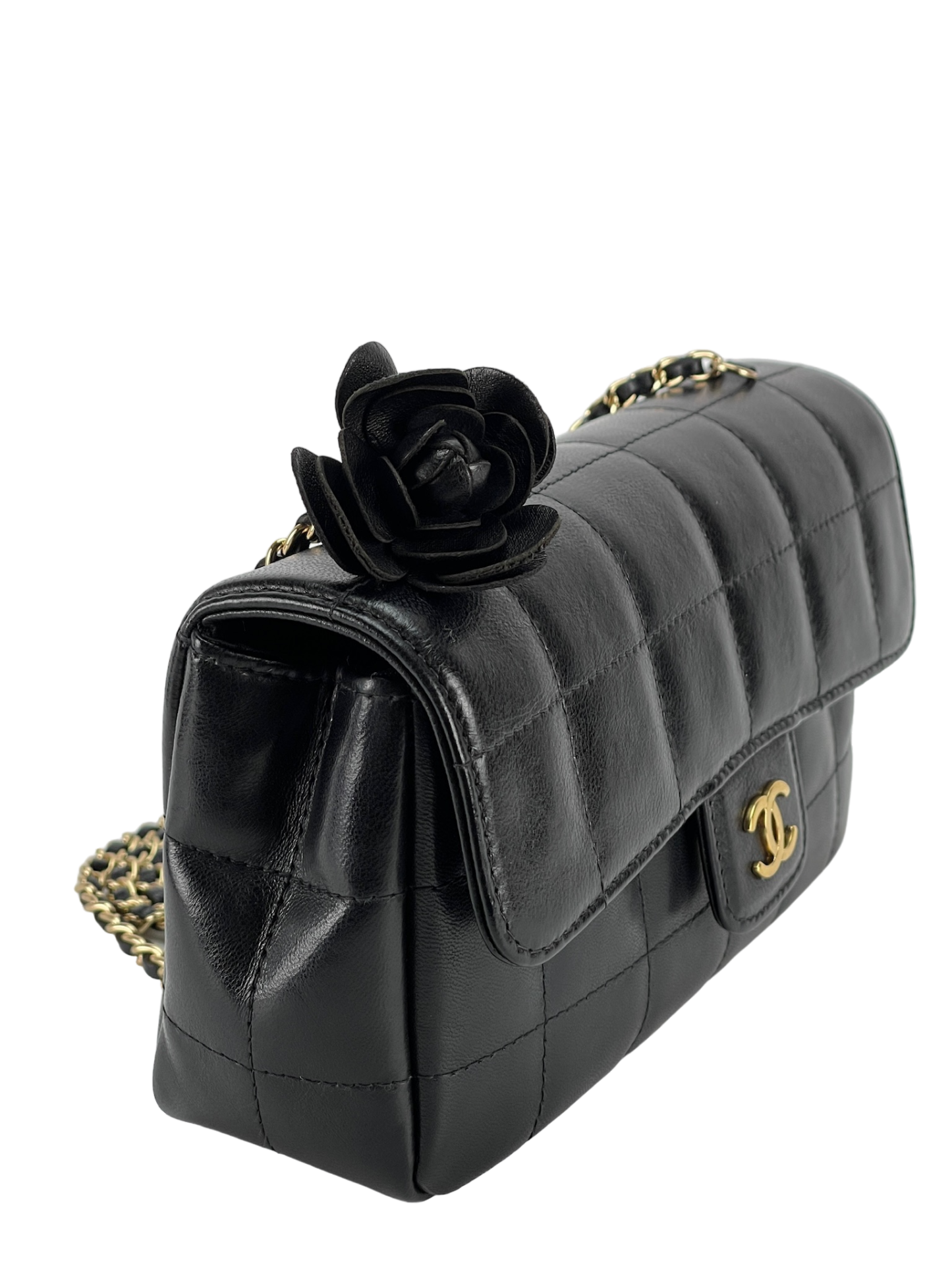 CHANEL - Camellia Choco bar chain shoulder Bag