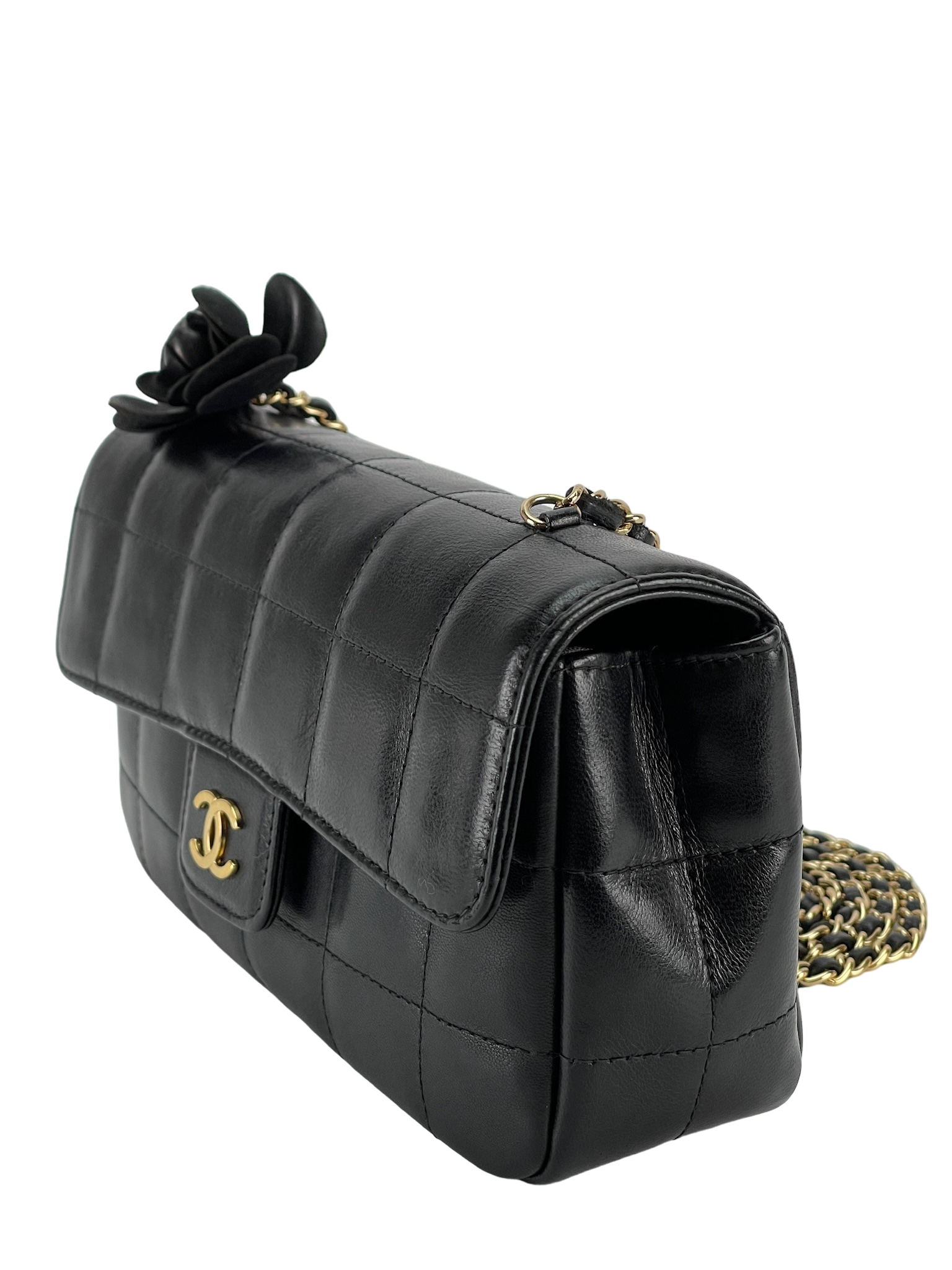 CHANEL - Camellia Choco bar chain shoulder Bag