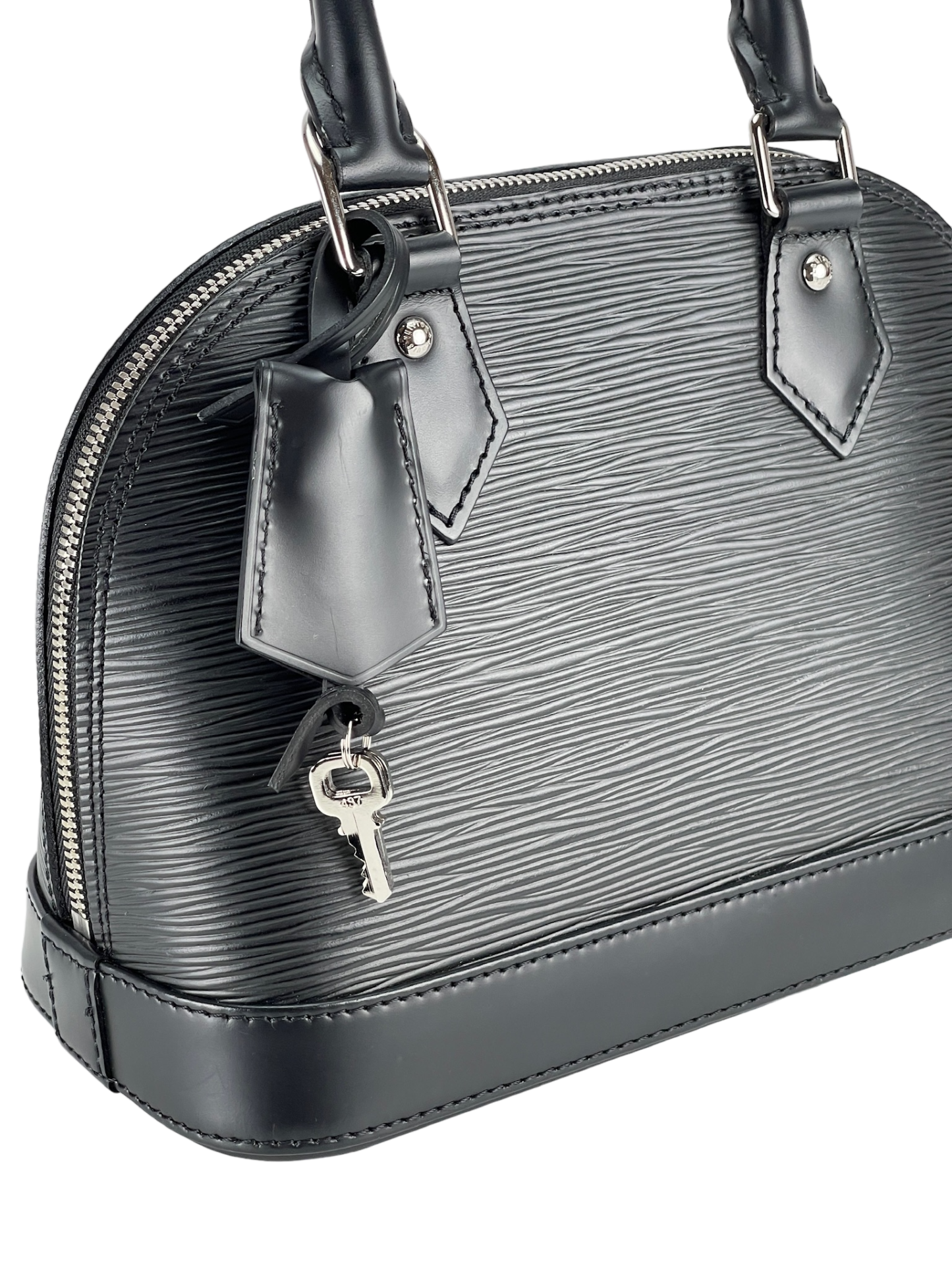 LOUIS VUITTON - Black Epi Alma PM Hand Bag