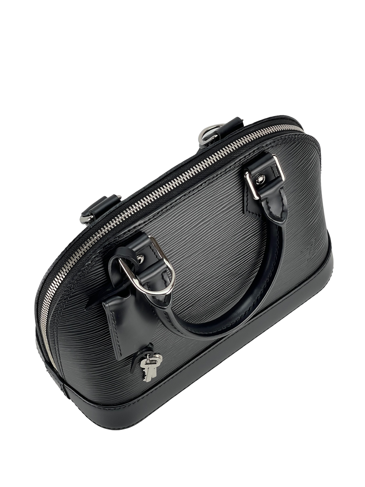 LOUIS VUITTON - Black Epi Alma PM Hand Bag