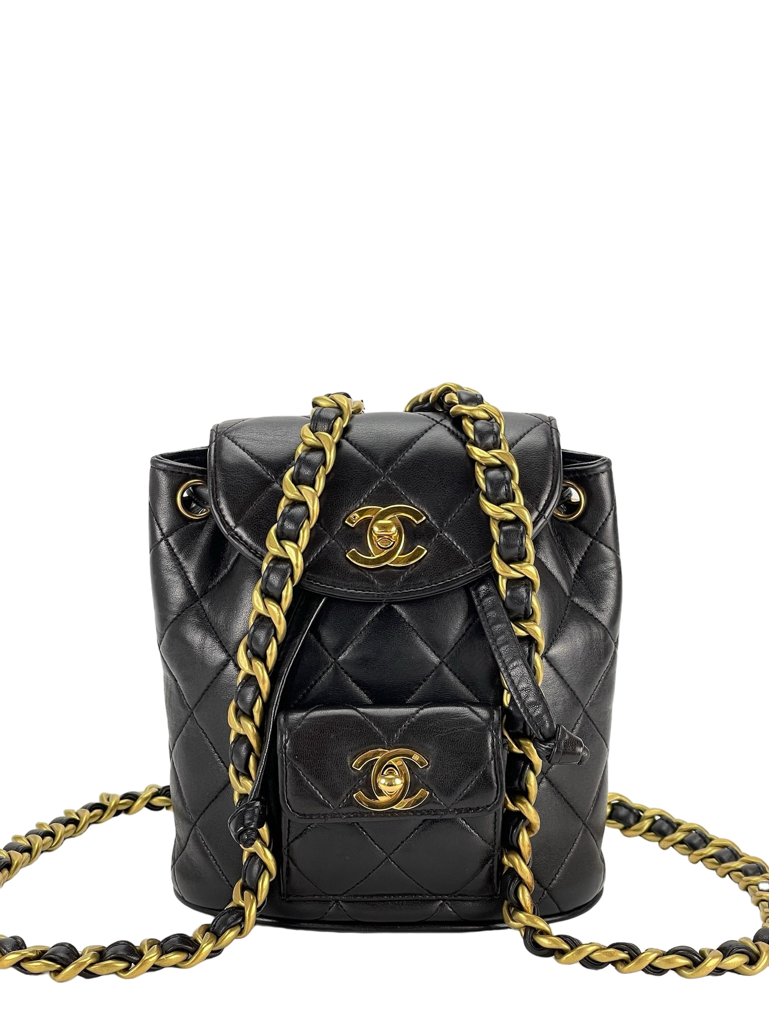 CHANEL - Black Mini Duma Backpack
