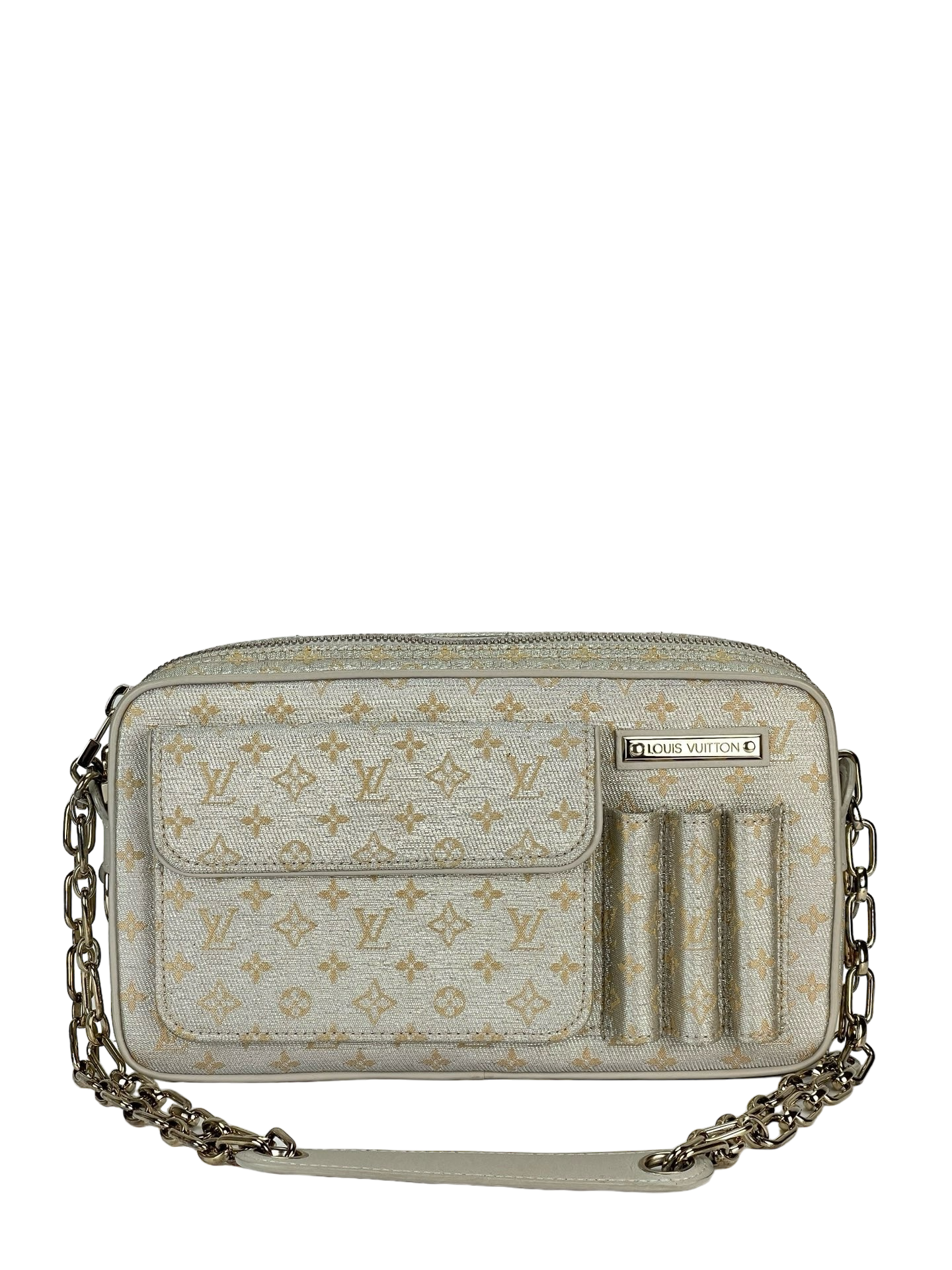 LOUIS VUITTON - Silver Mini Lin Shine McKenna Underarm Bag