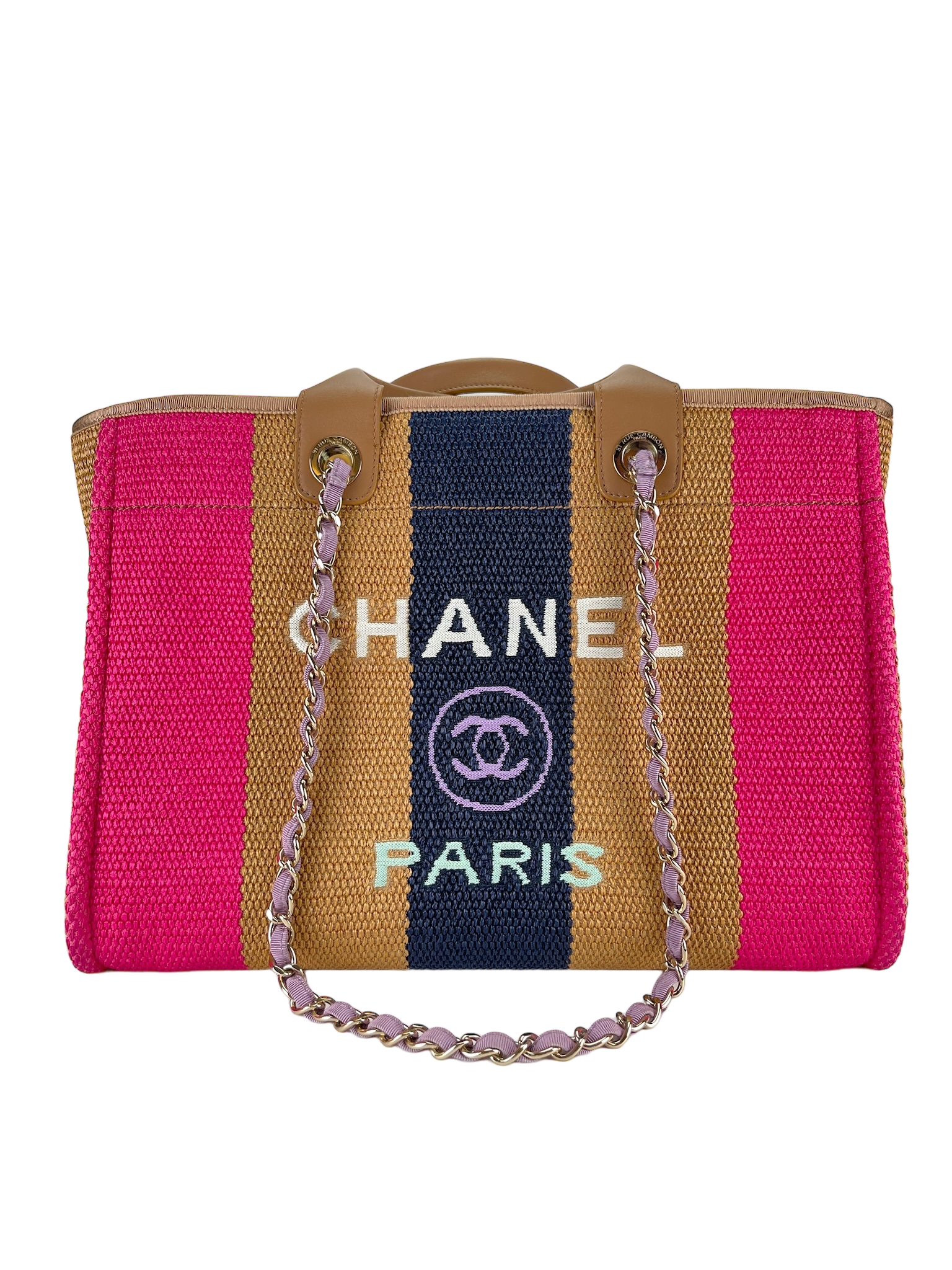 CHANEL - Straw Raffia Deauville GM Tote Bag