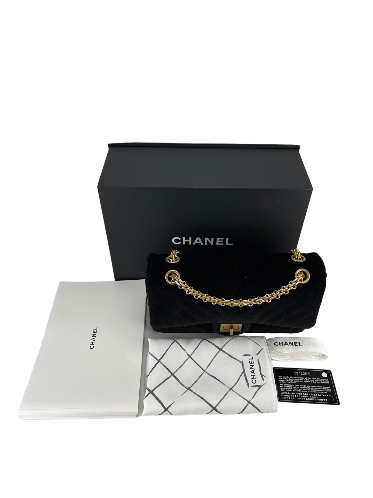 CHANEL - Black Velvet 2.55 Flap Bag