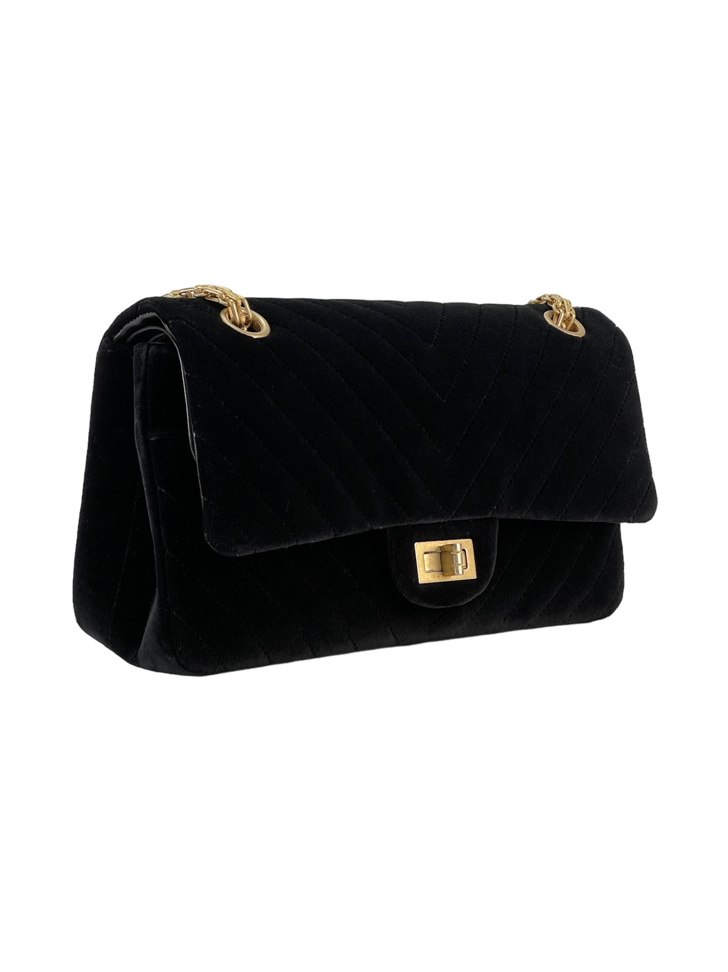 CHANEL - Black Velvet 2.55 Flap Bag