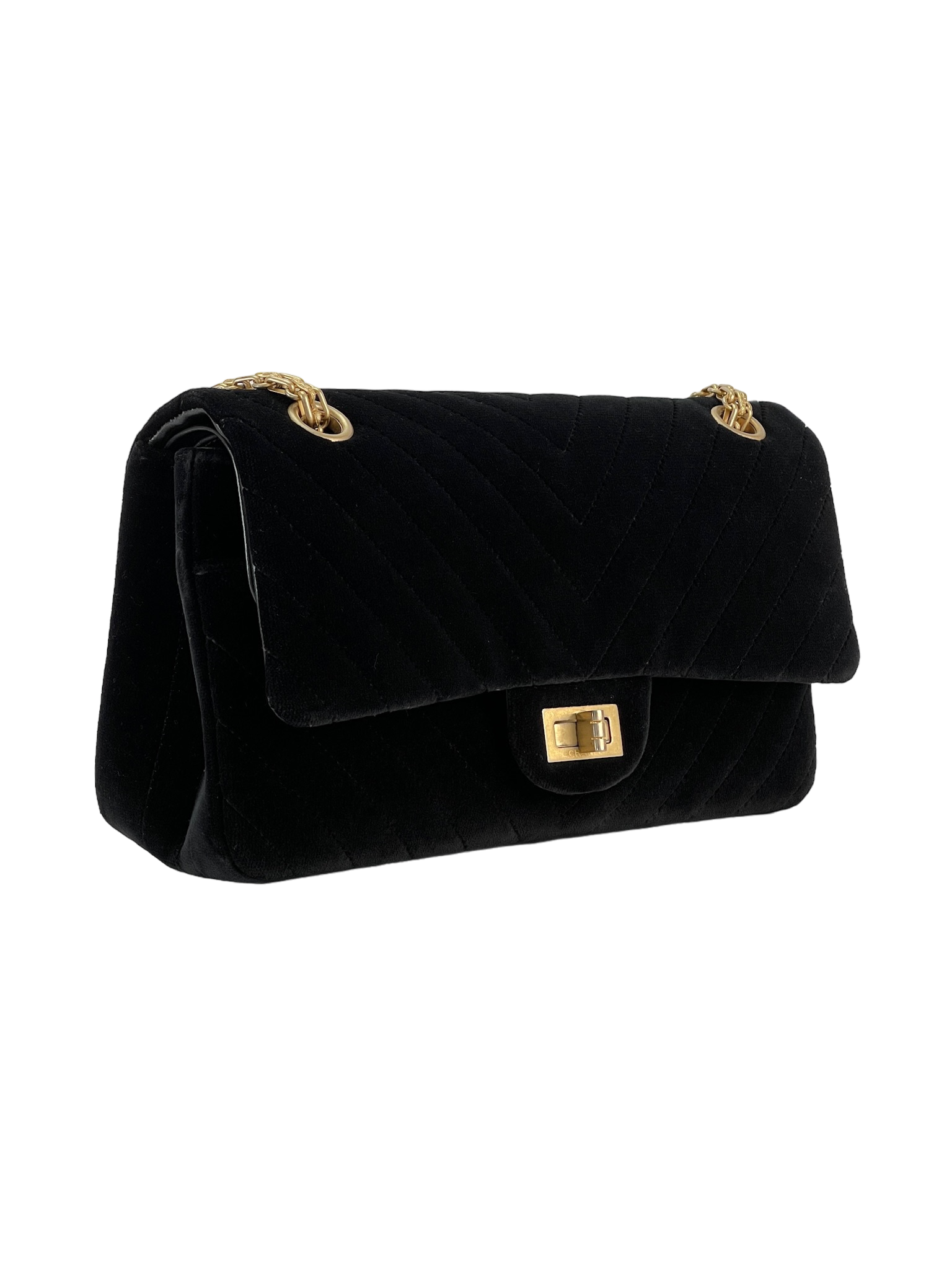 CHANEL - Black Velvet 2.55 Flap Bag