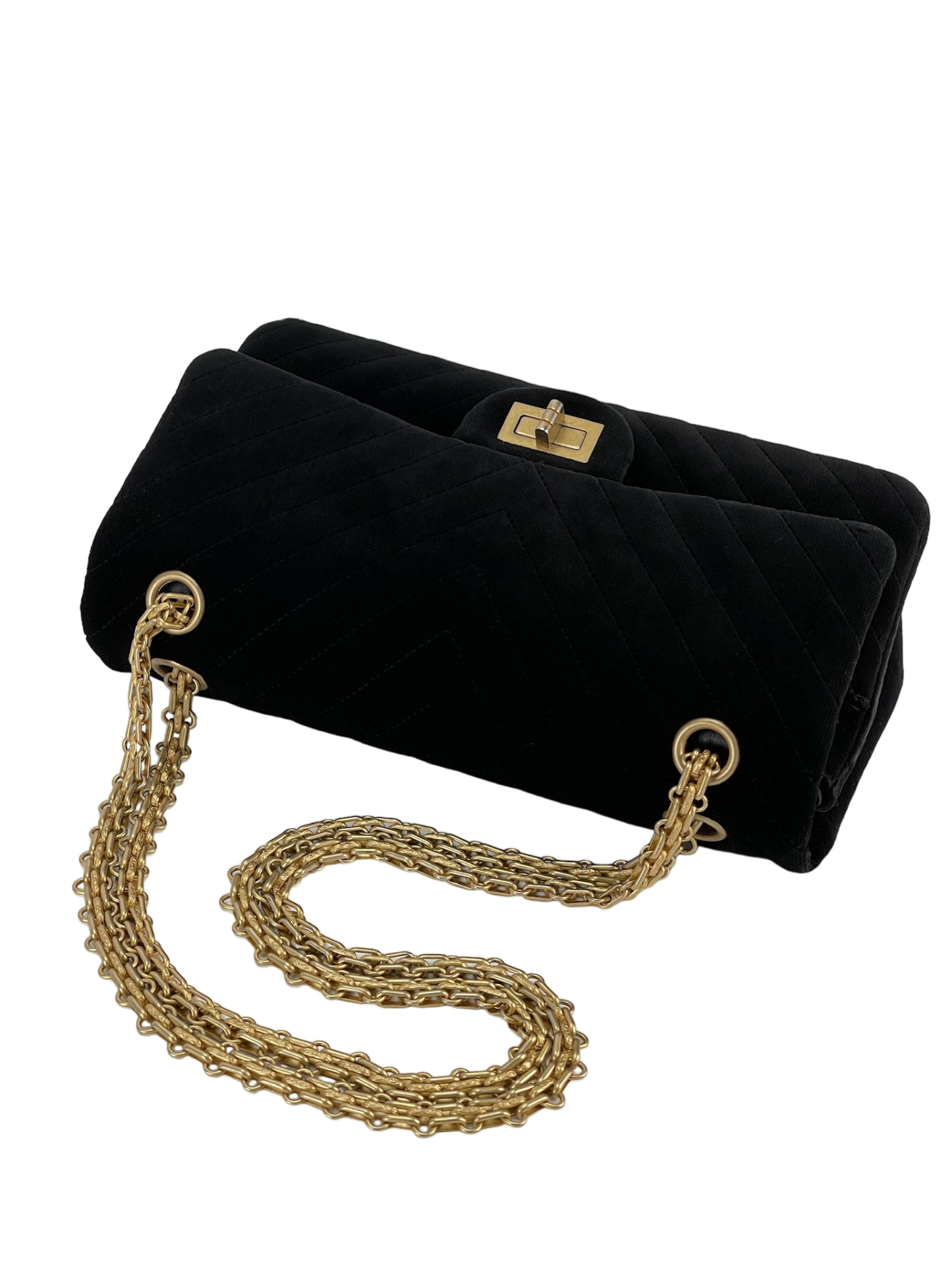 CHANEL - Black Velvet 2.55 Flap Bag