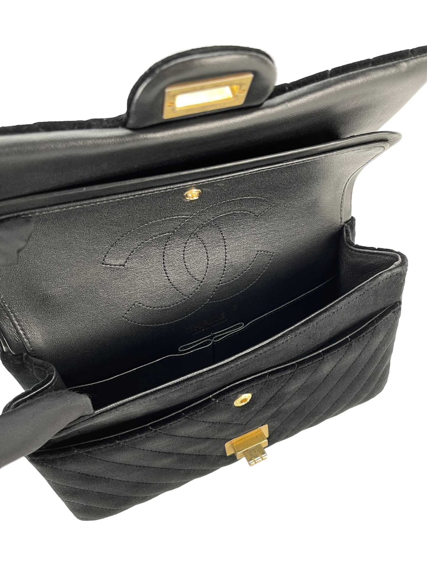 CHANEL - Black Velvet 2.55 Flap Bag