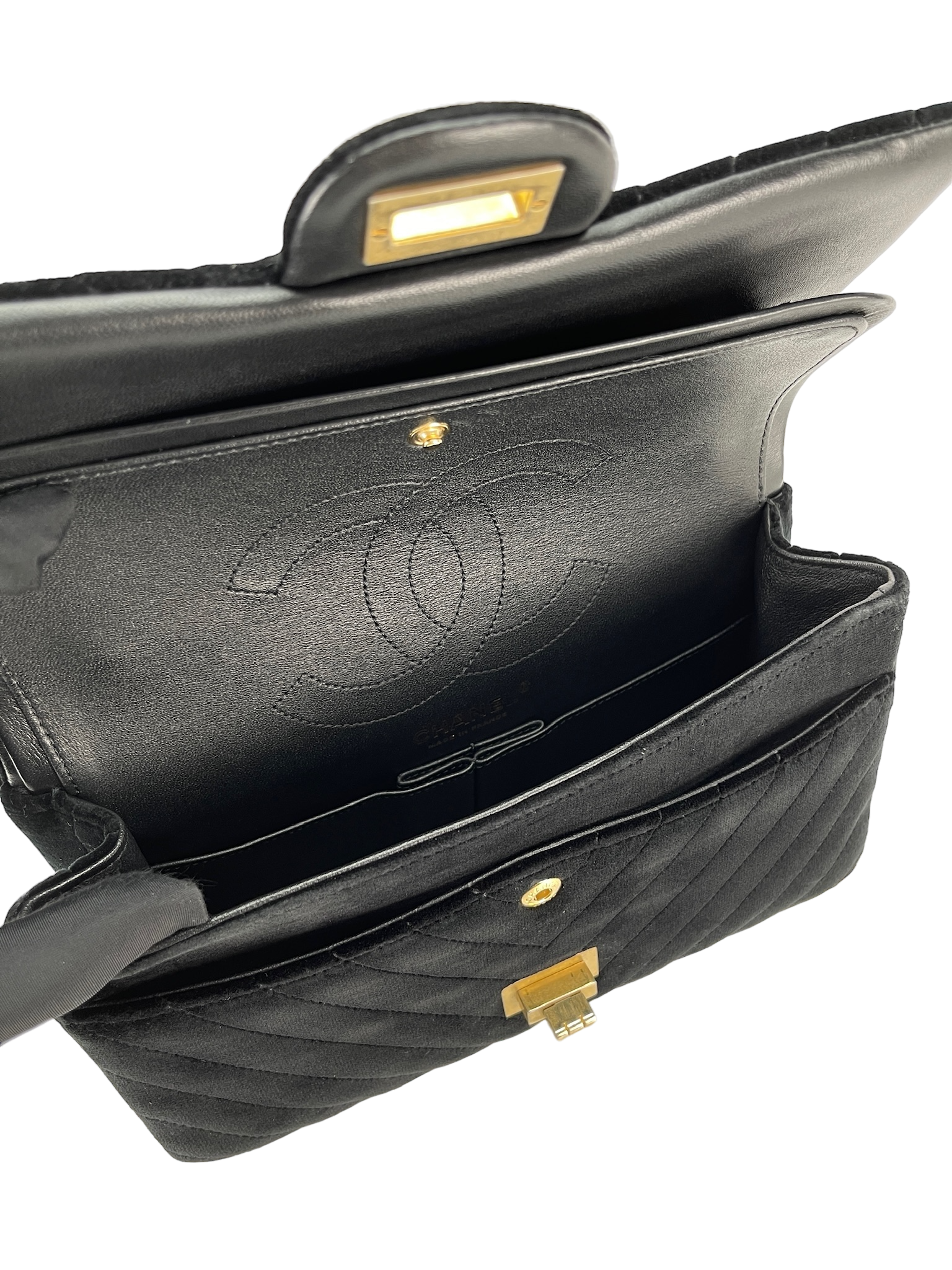 CHANEL - Black Velvet 2.55 Flap Bag