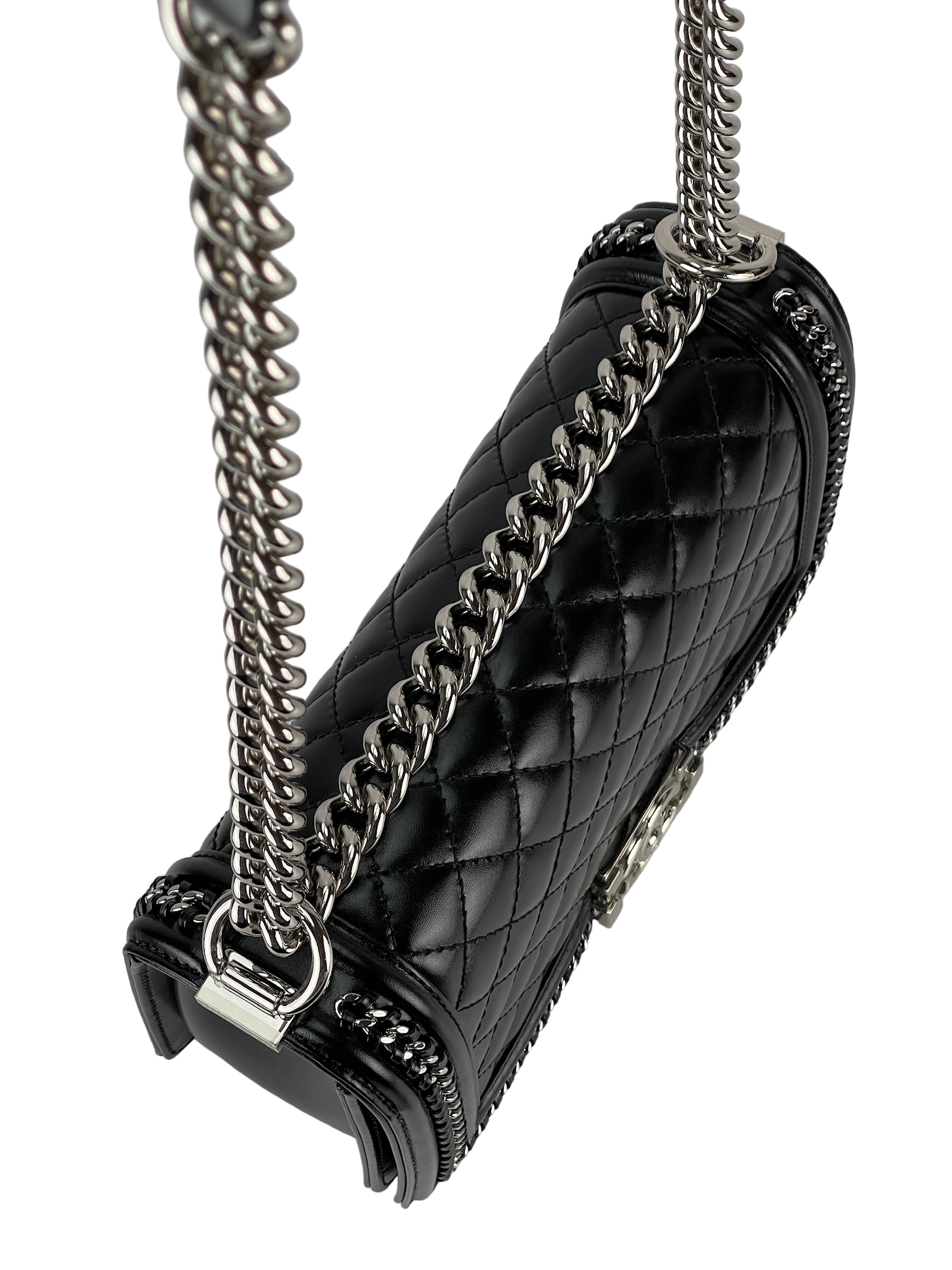 CHANEL - Black Calfskin Quilted Leboy Flap Bag