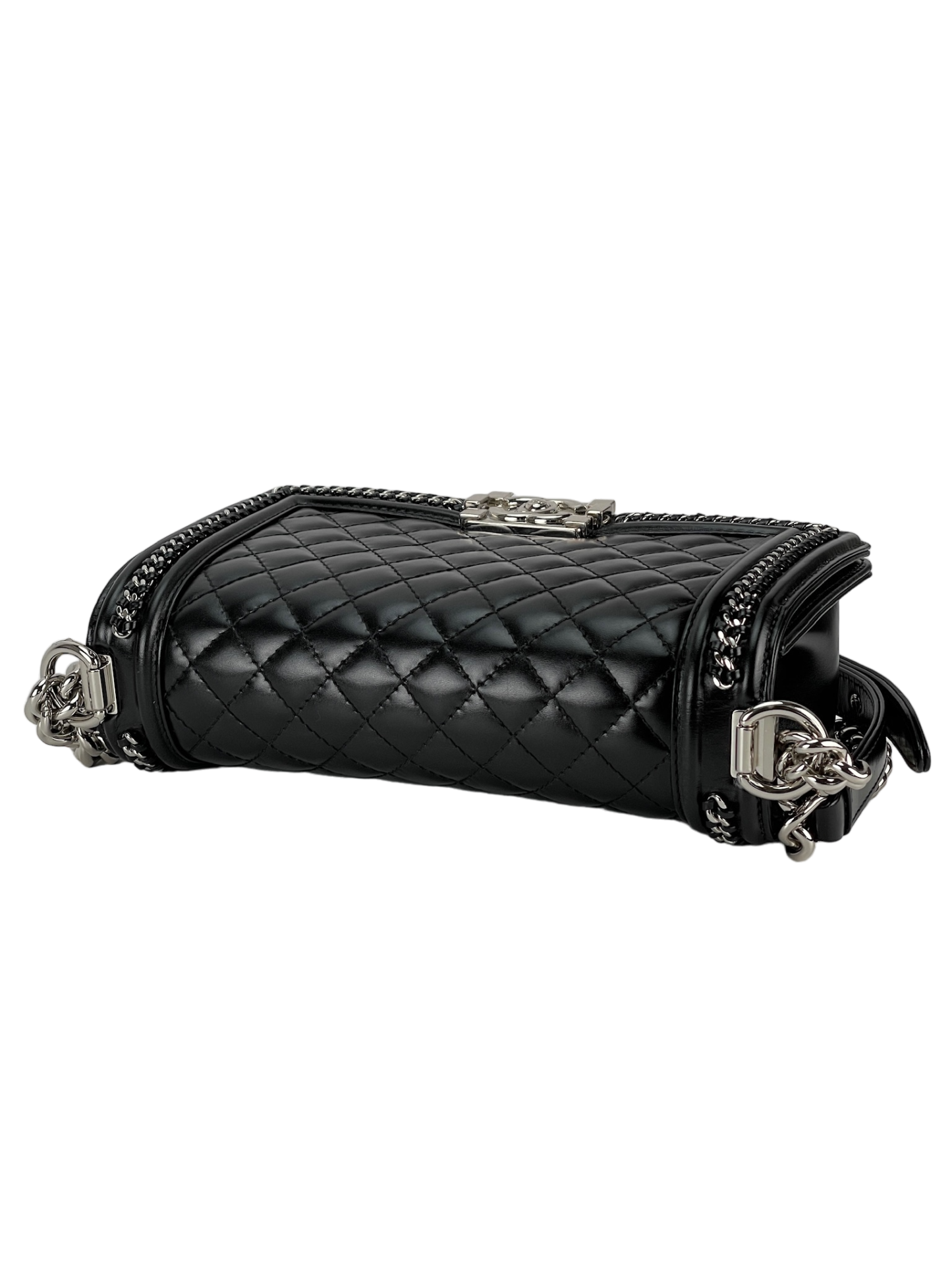 CHANEL - Black Calfskin Quilted Leboy Flap Bag