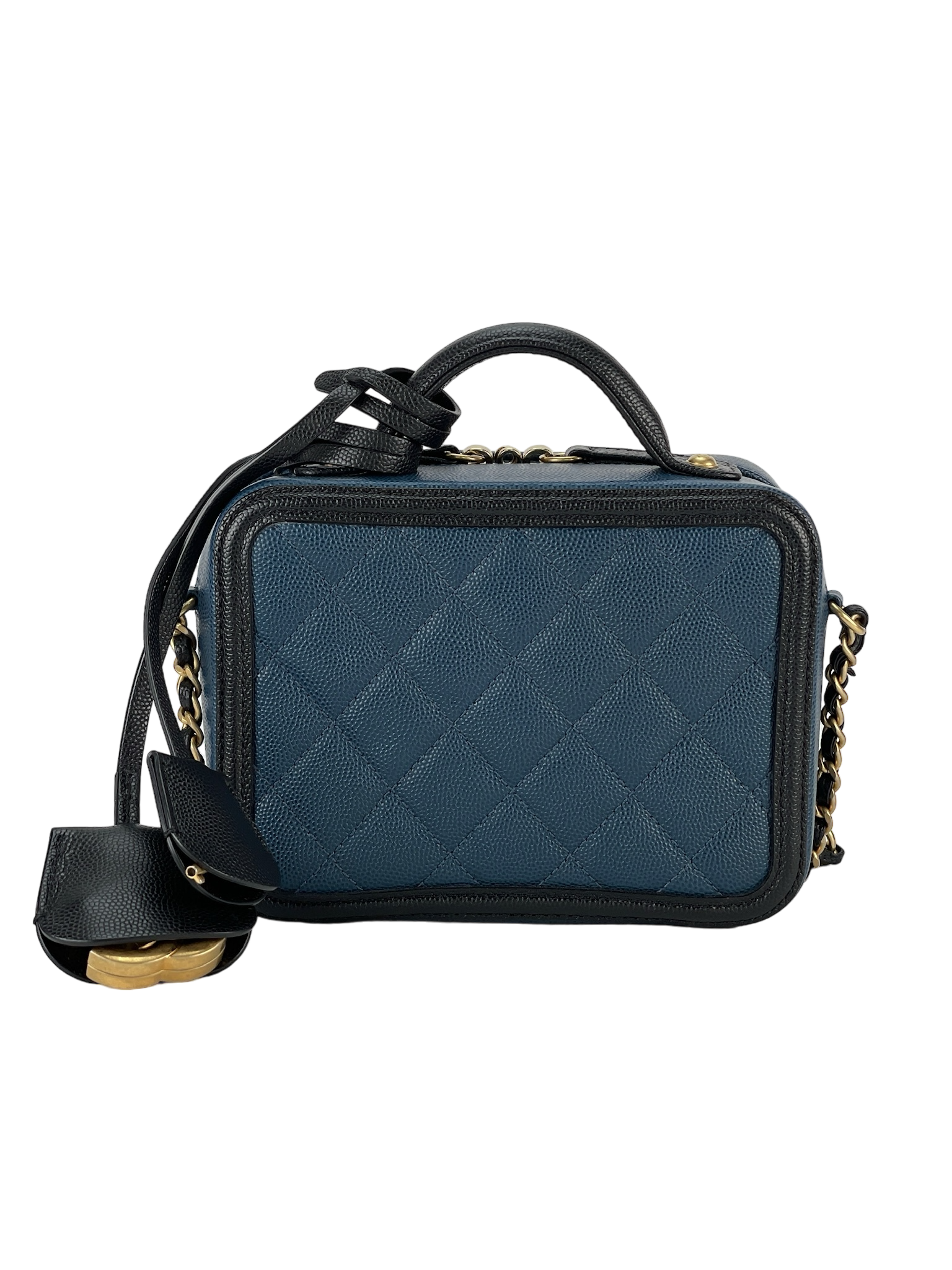 CHANEL -  Black Navy CC Camera Vanity Bag