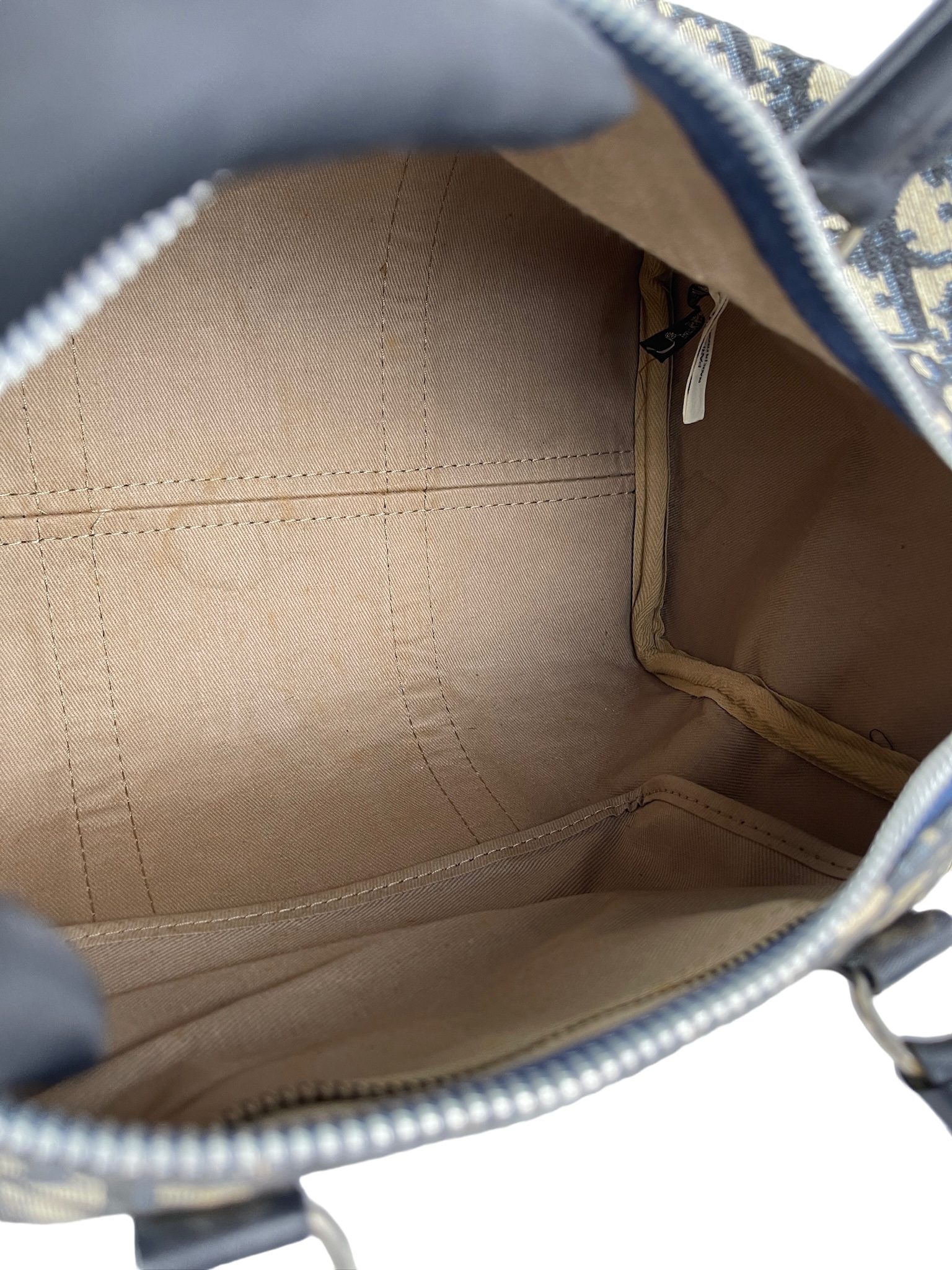 DIOR - Navy Monogram Trotter Boston Bag