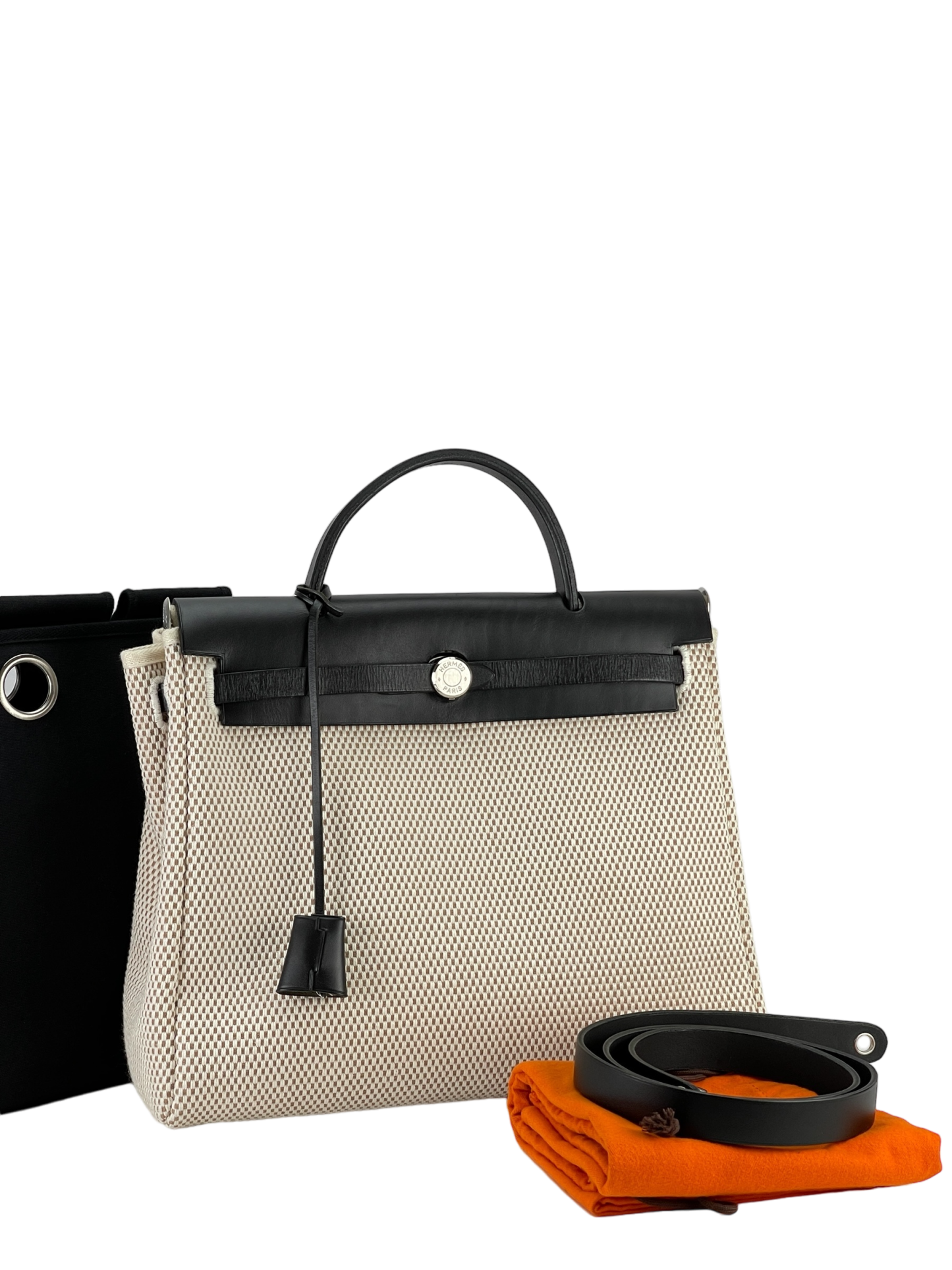 HERMES - Black Herbag PM Shoulder Bag