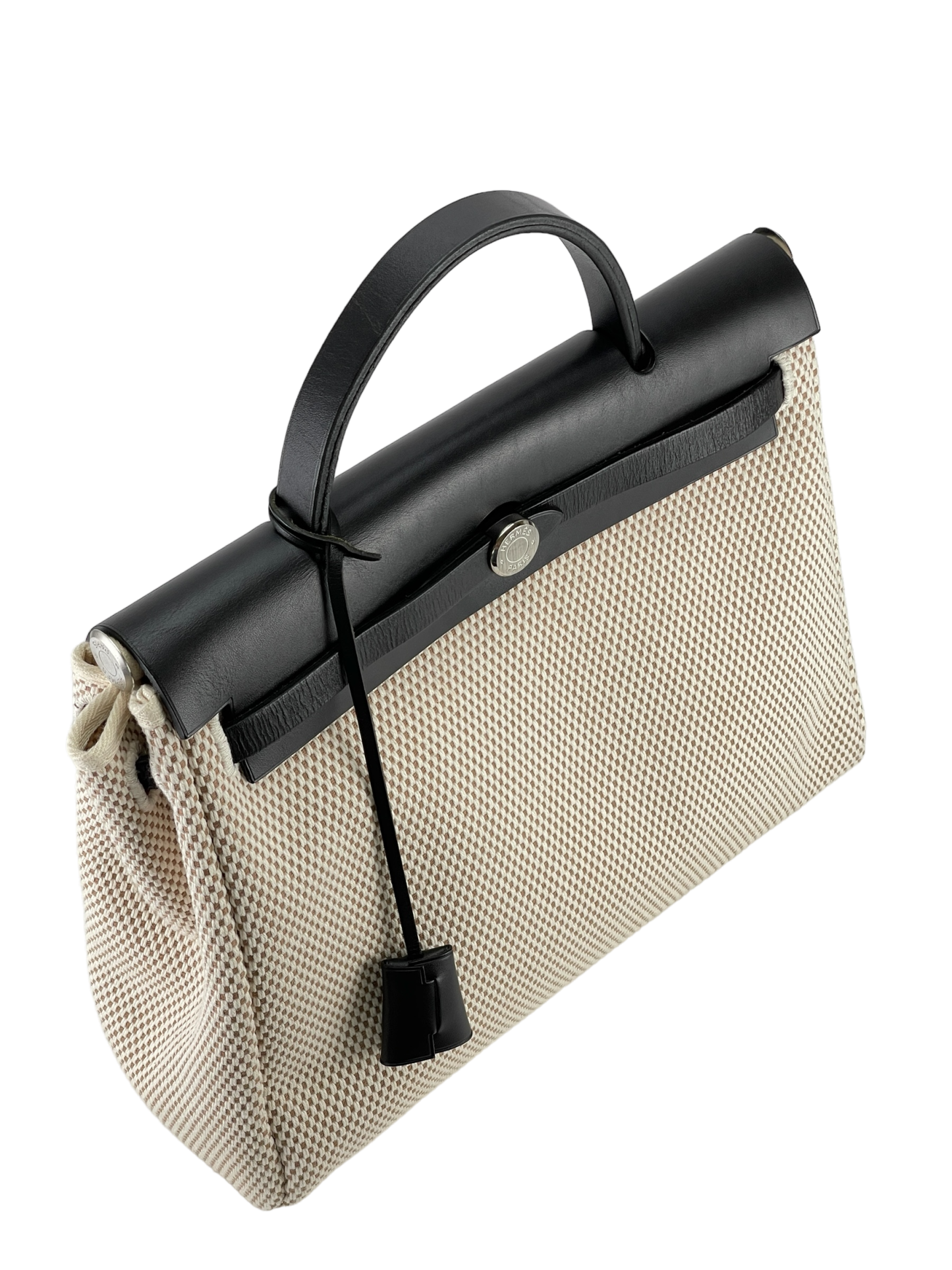 HERMES - Black Herbag PM Shoulder Bag