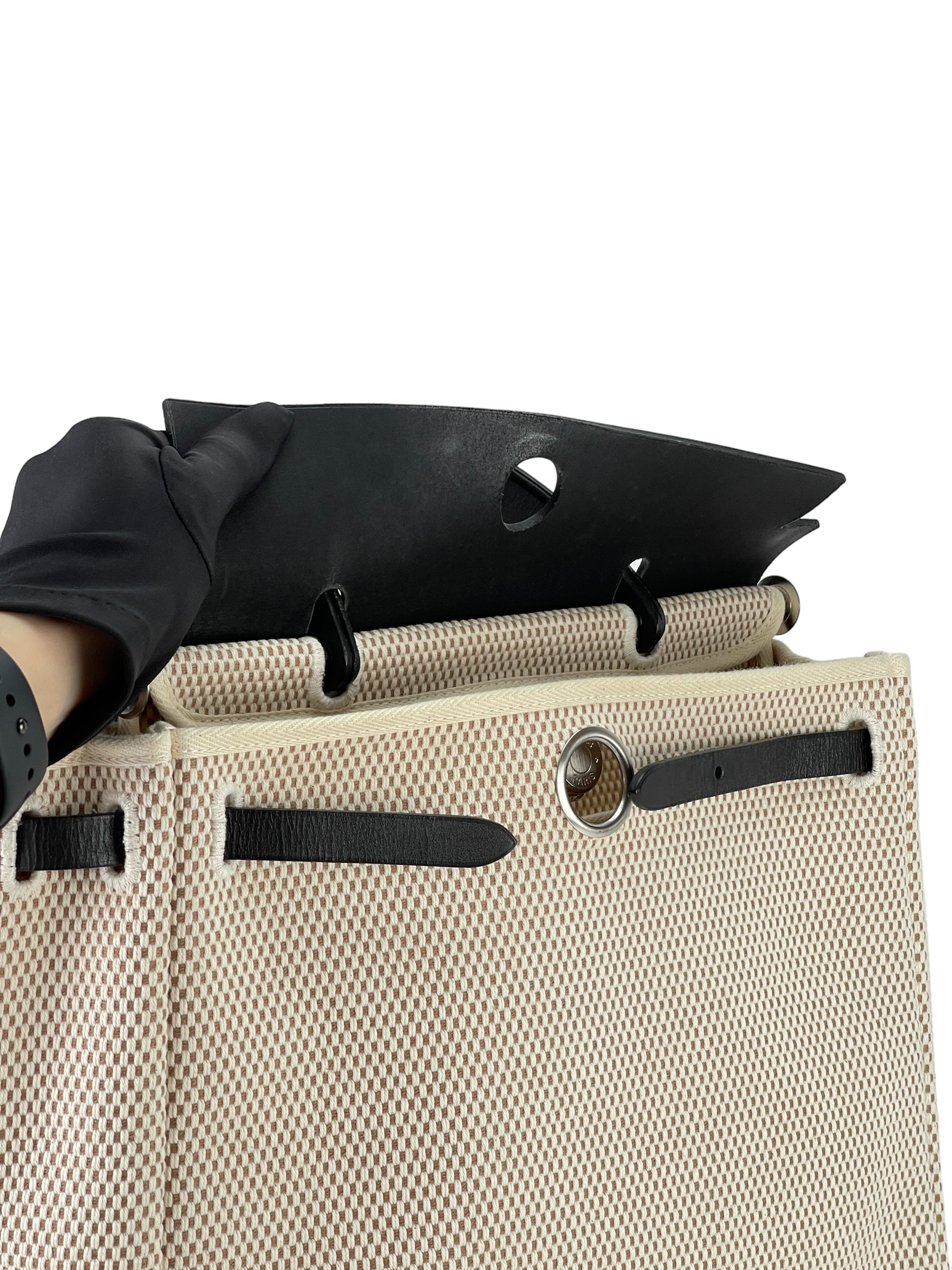 HERMES - Black Herbag PM Shoulder Bag