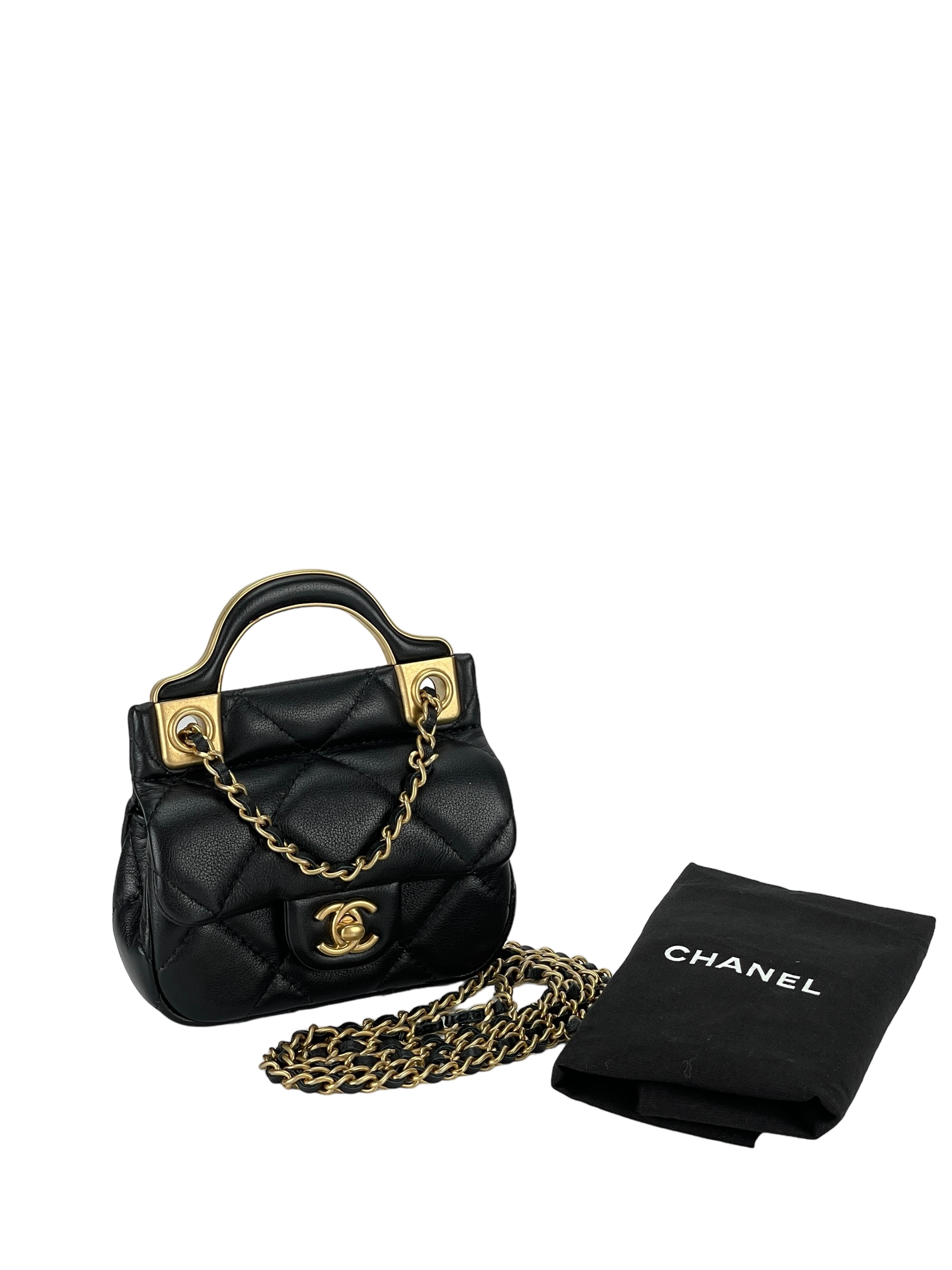CHANEL - Lady Handle Mini Flap Card Holder Bag