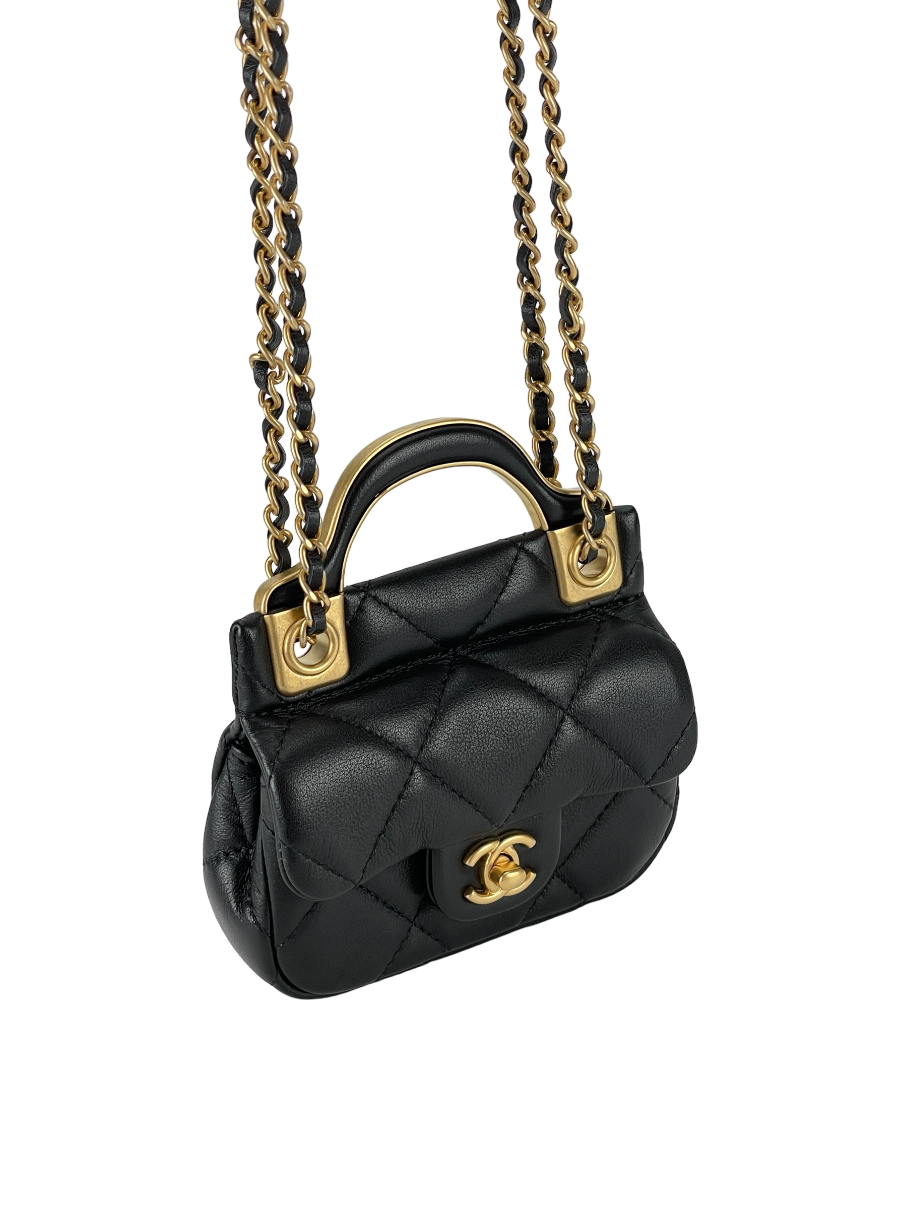 CHANEL - Lady Handle Mini Flap Card Holder Bag