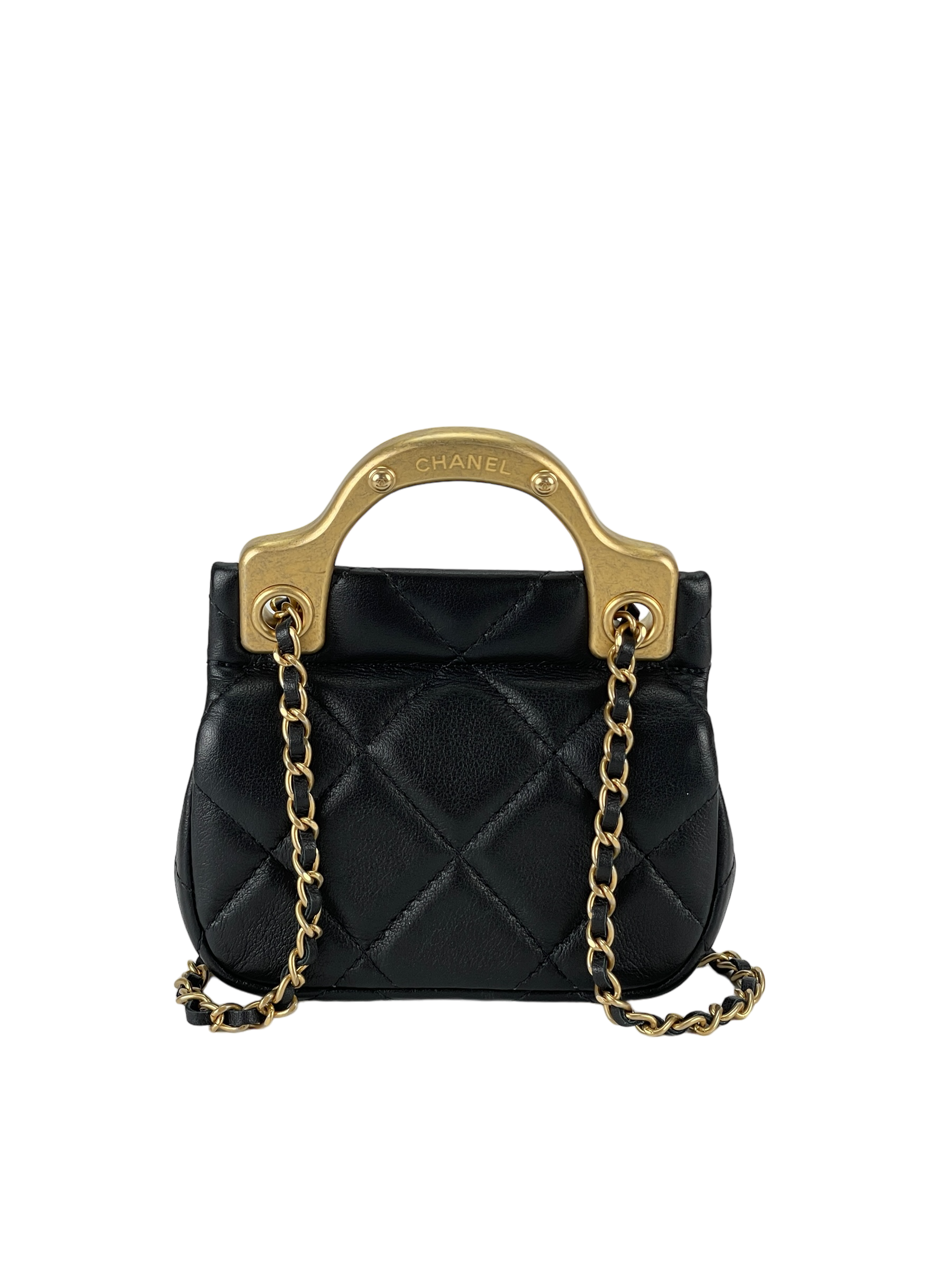 CHANEL - Lady Handle Mini Flap Card Holder Bag 