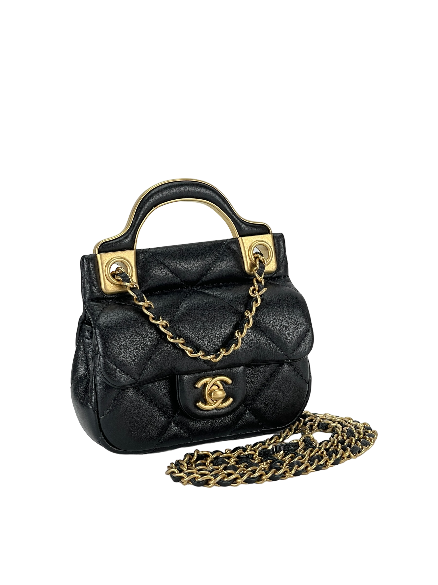 CHANEL - Lady Handle Mini Flap Card Holder Bag