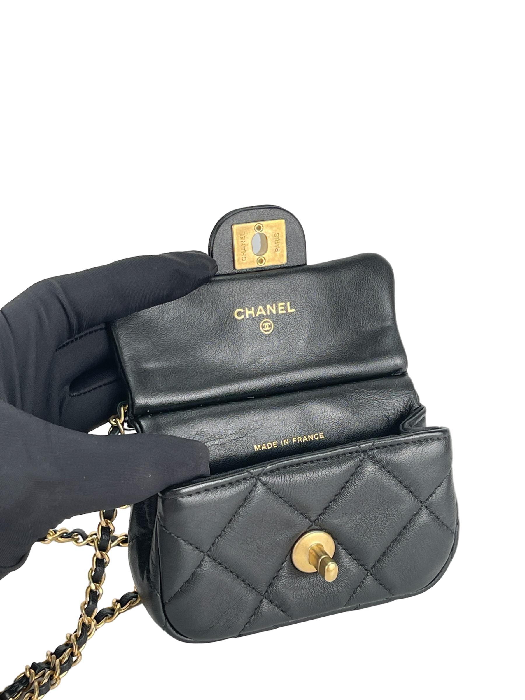 CHANEL - Lady Handle Mini Flap Card Holder Bag