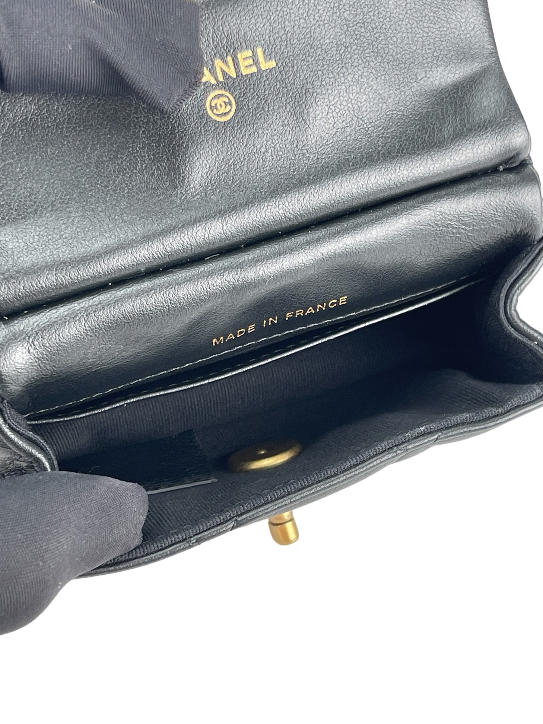 CHANEL - Lady Handle Mini Flap Card Holder Bag