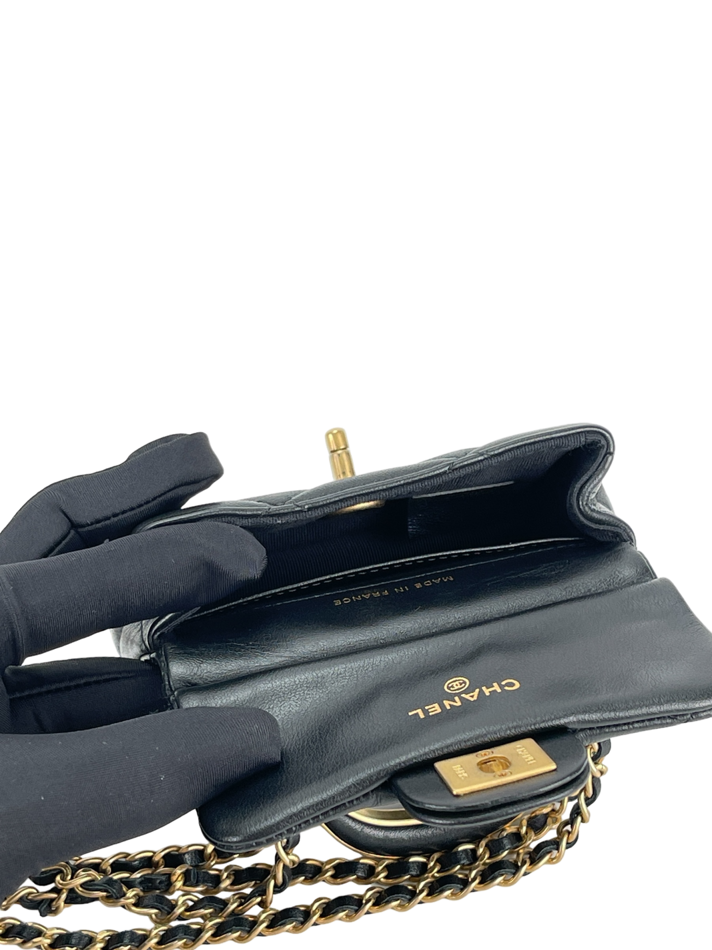 CHANEL - Lady Handle Mini Flap Card Holder Bag