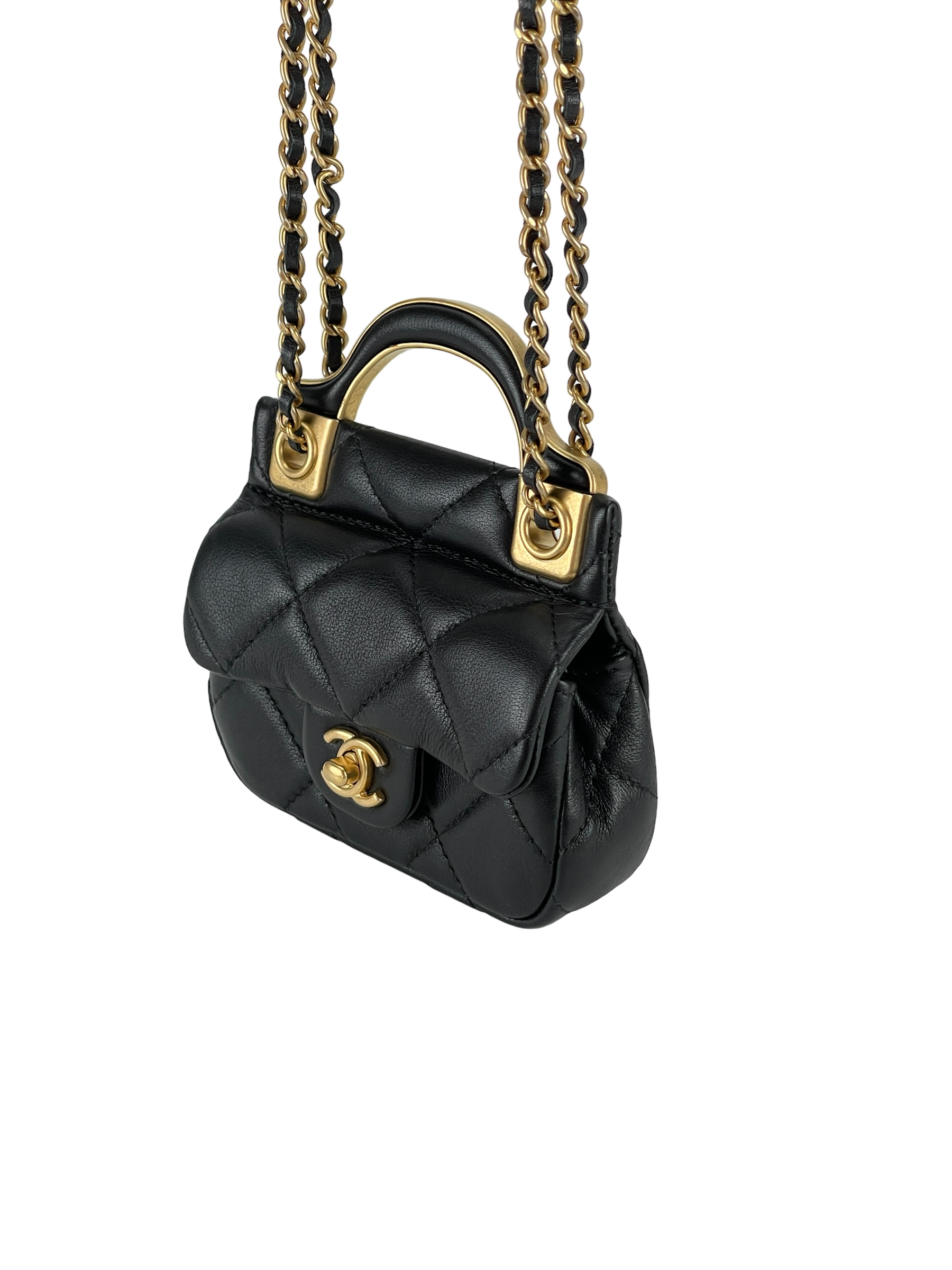 CHANEL - Lady Handle Mini Flap Card Holder Bag