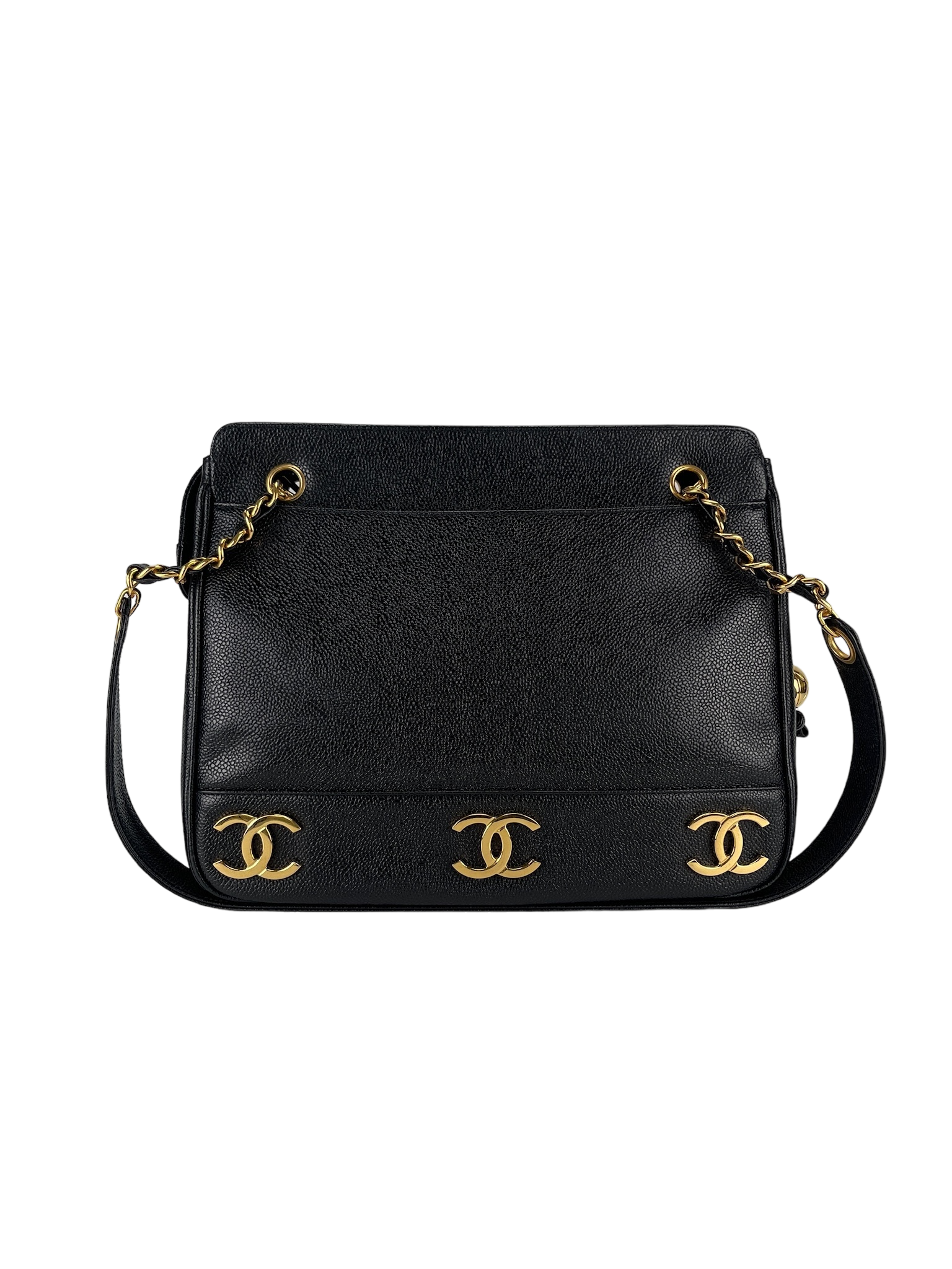 CHANEL - Caviar Triple Coco Chain Shoulder Bag