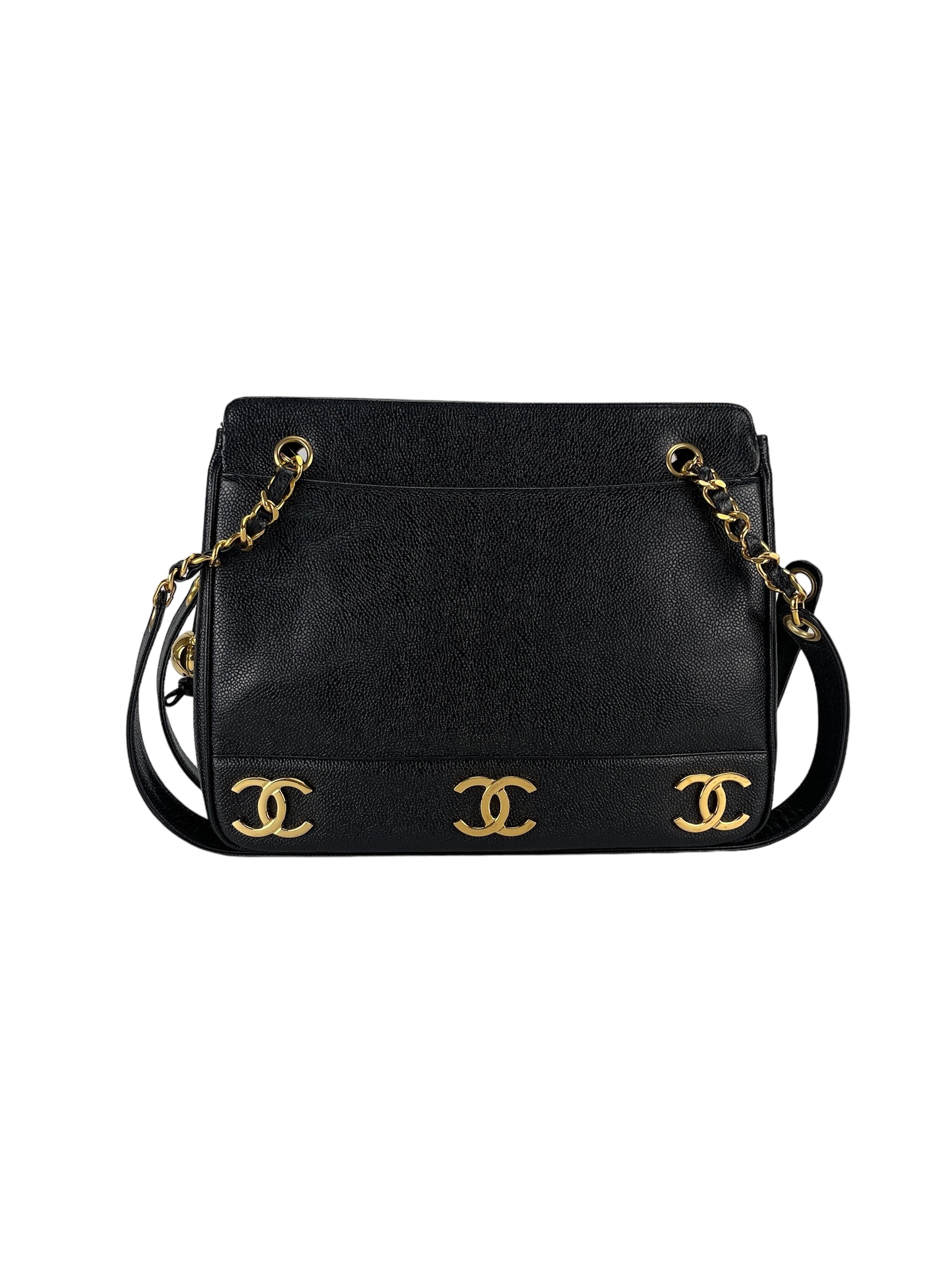 CHANEL - Caviar Triple Coco Chain Shoulder Bag