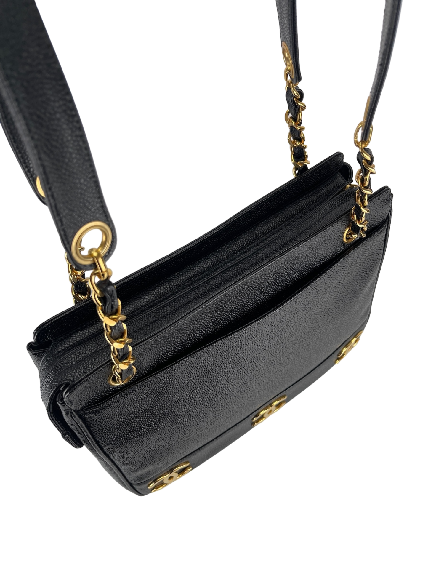 CHANEL - Caviar Triple Coco Chain Shoulder Bag