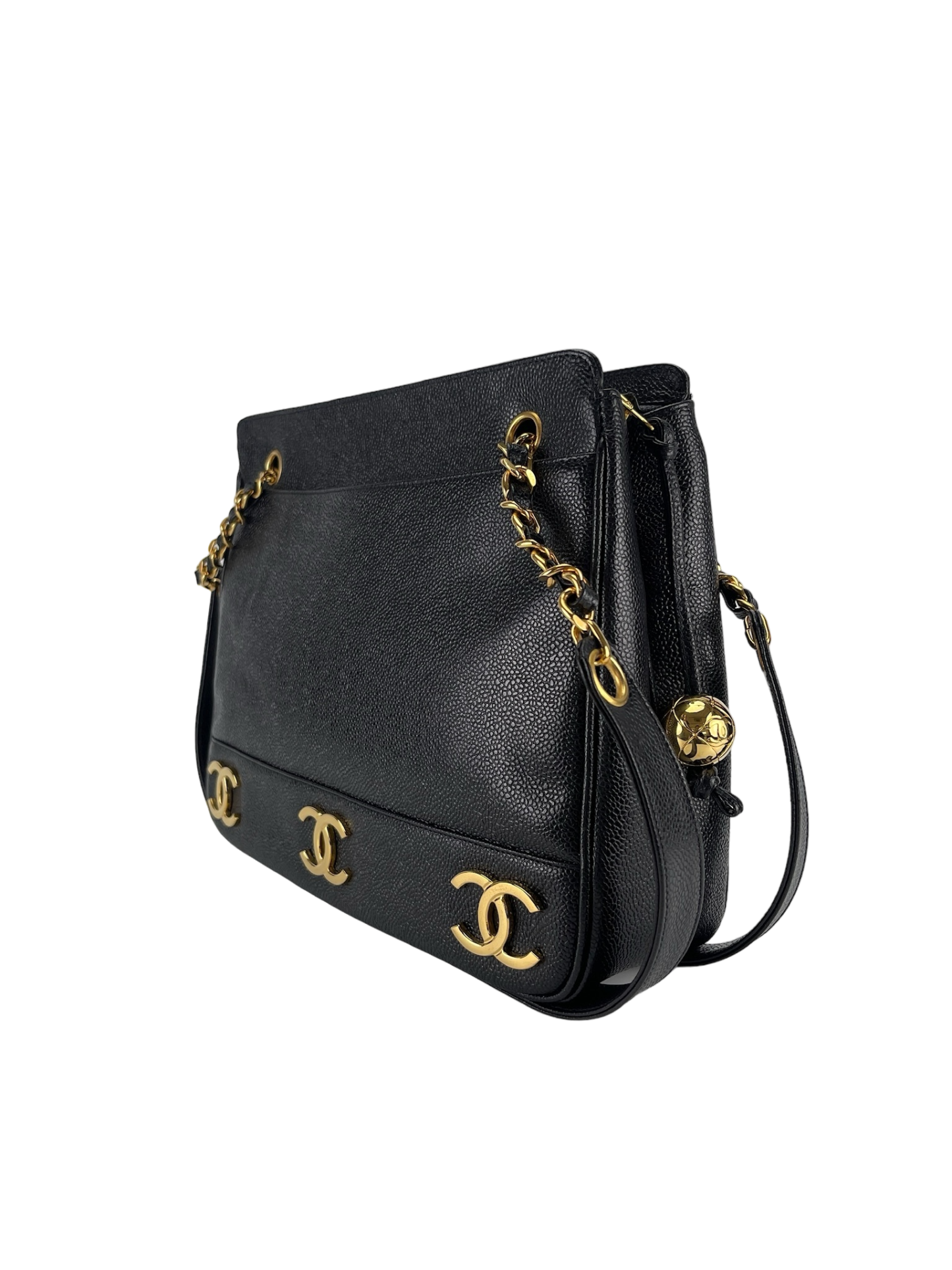 CHANEL - Caviar Triple Coco Chain Shoulder Bag