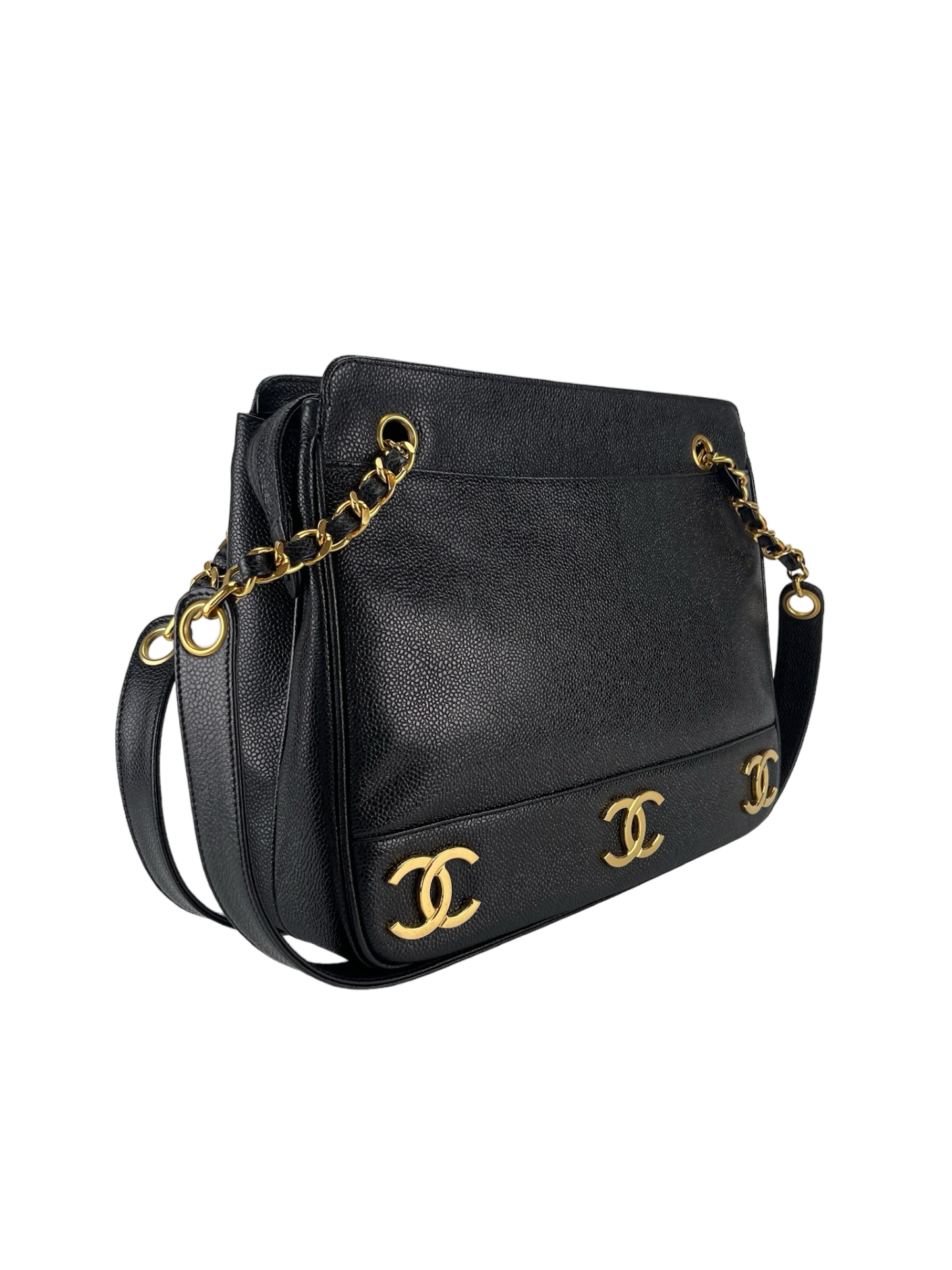 CHANEL - Caviar Triple Coco Chain Shoulder Bag