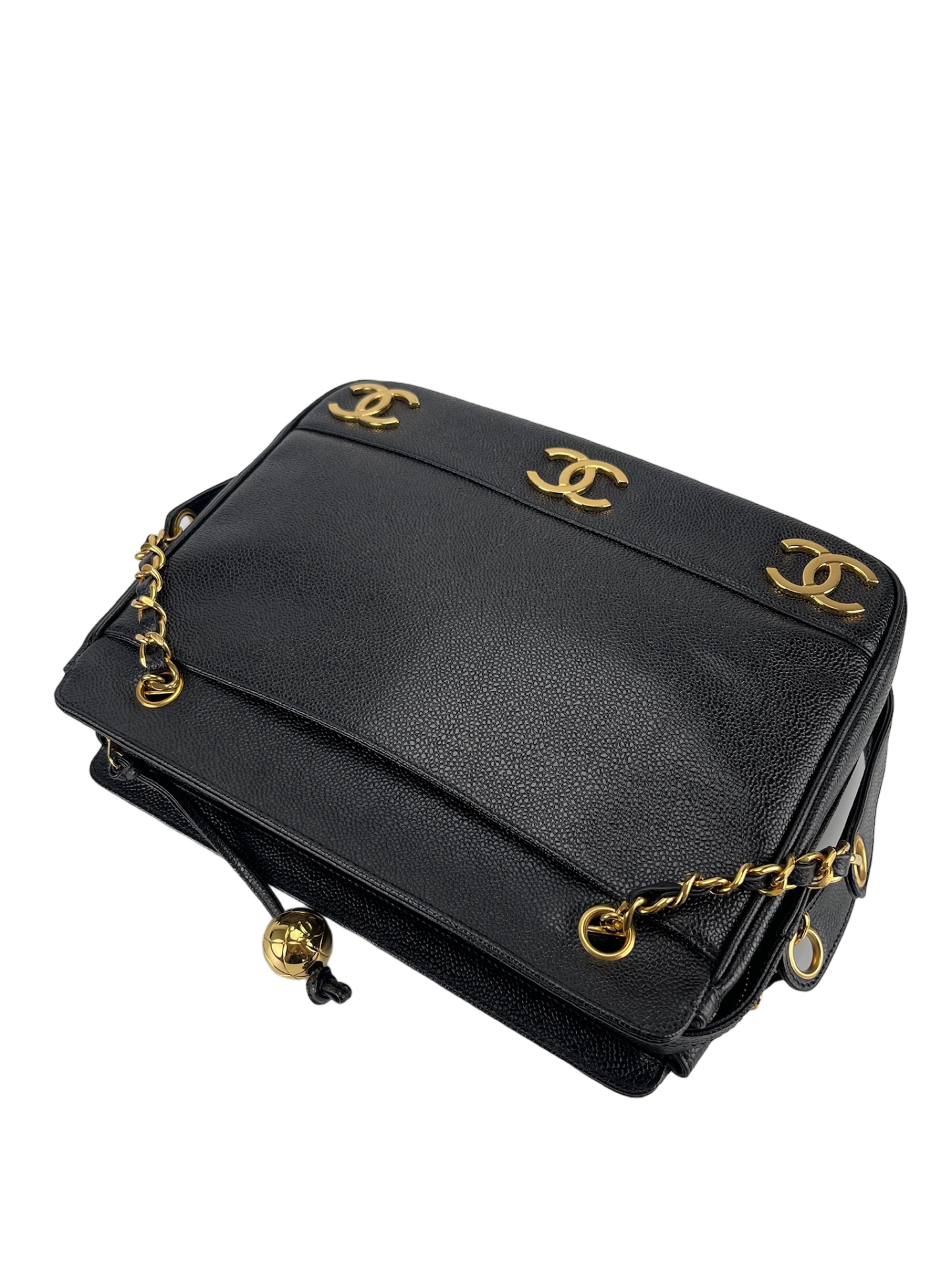 CHANEL - Caviar Triple Coco Chain Shoulder Bag