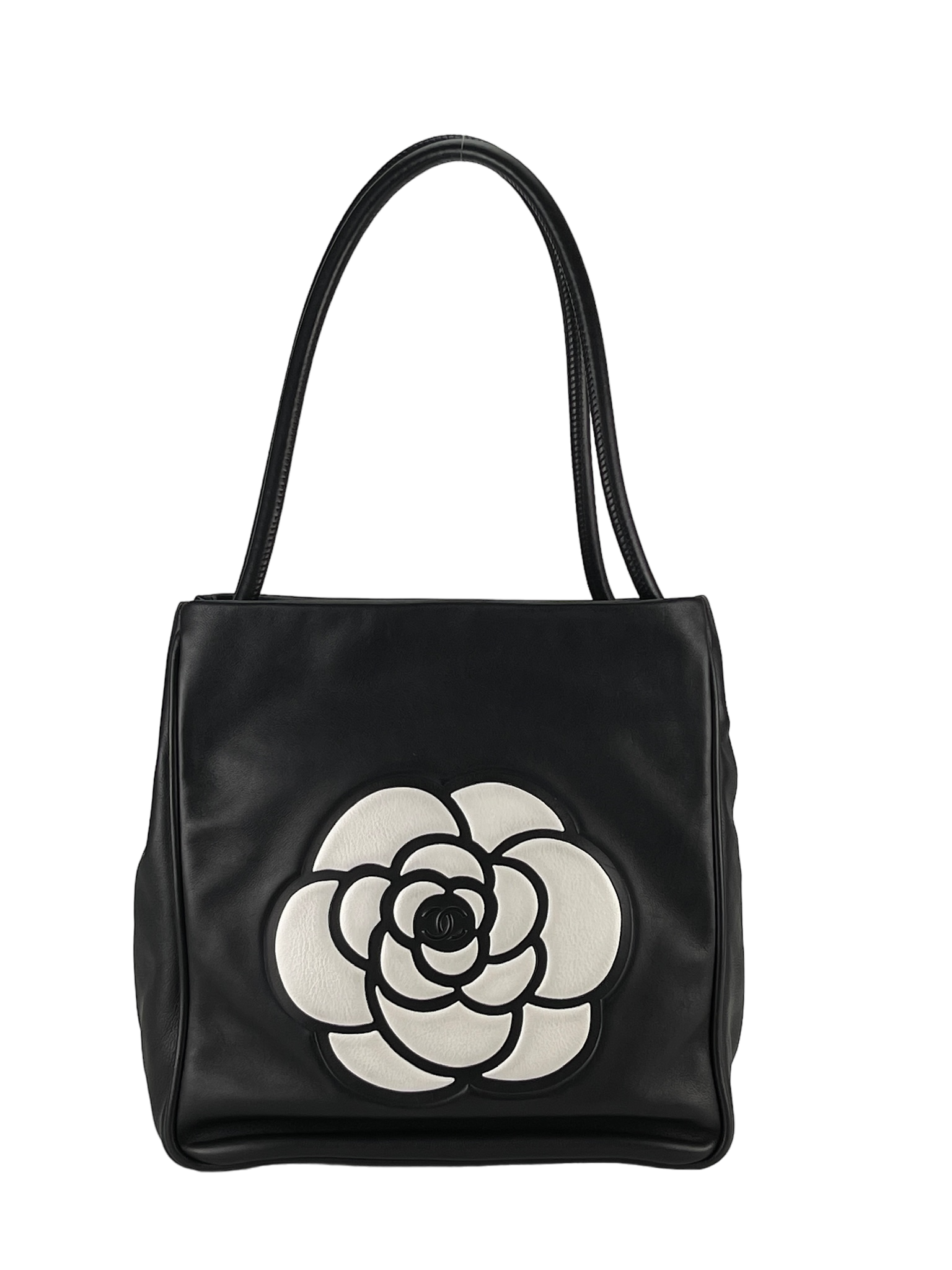 CHANEL - Lambskin Camellia Tote Bag