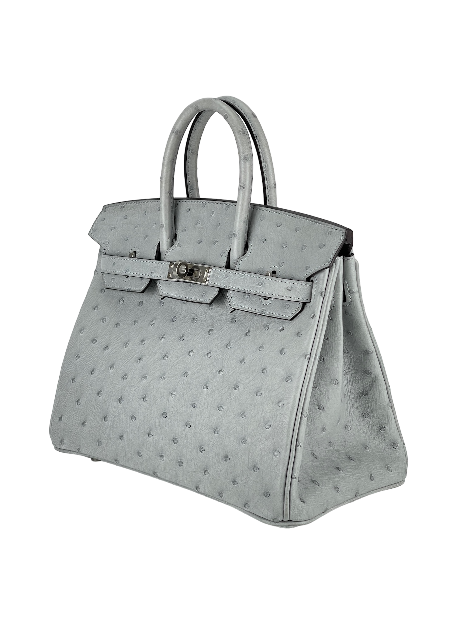 HERMES - Gris Perle Ostrich Birkin25 Bag