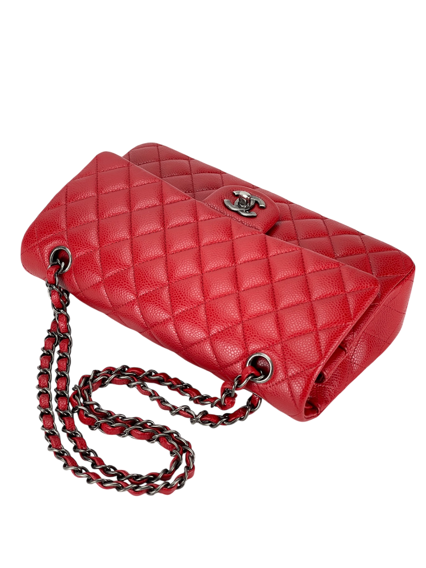 CHANEL - Red Quilted Cavair CF25 Shoulder Bag