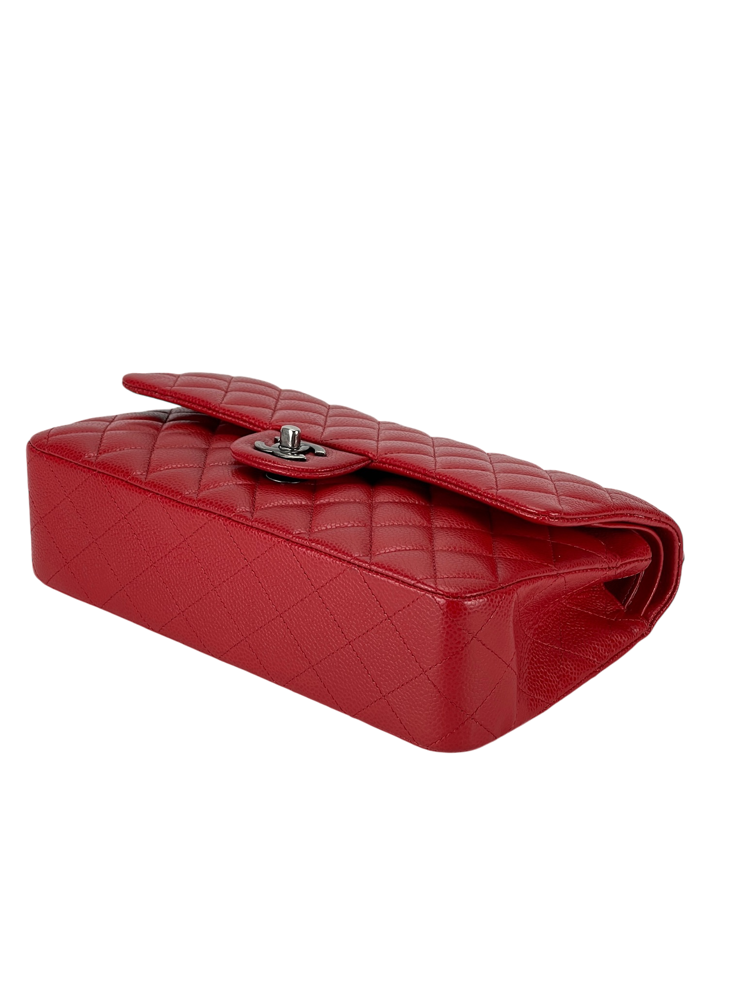 CHANEL - Red Quilted Cavair CF25 Shoulder Bag