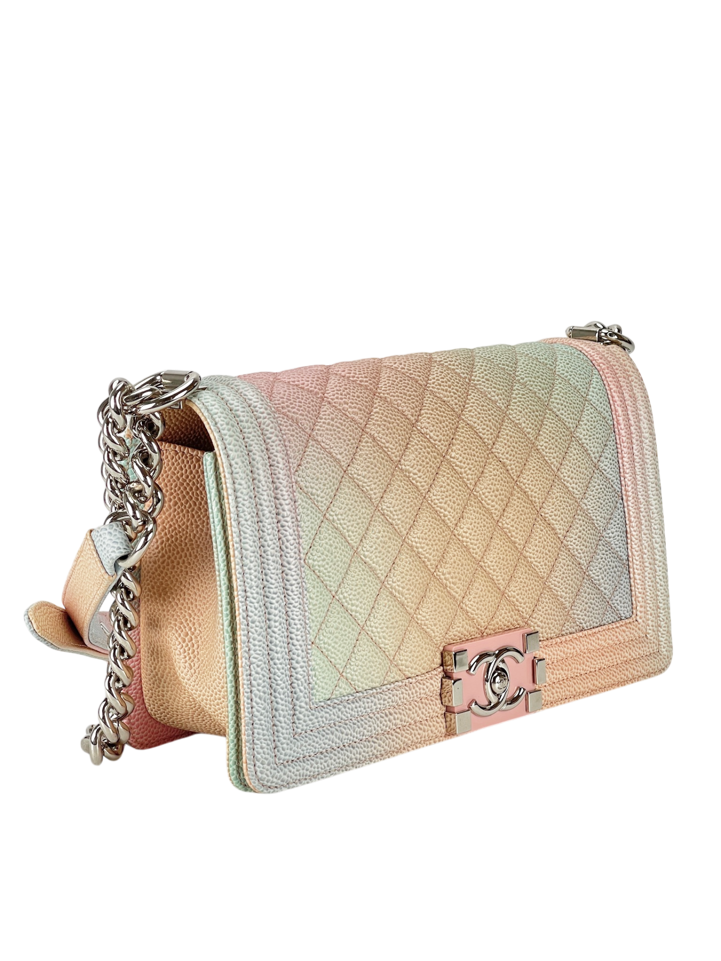 CHANEL - Rainbow Caviar Quilted Leboy Flap Bag