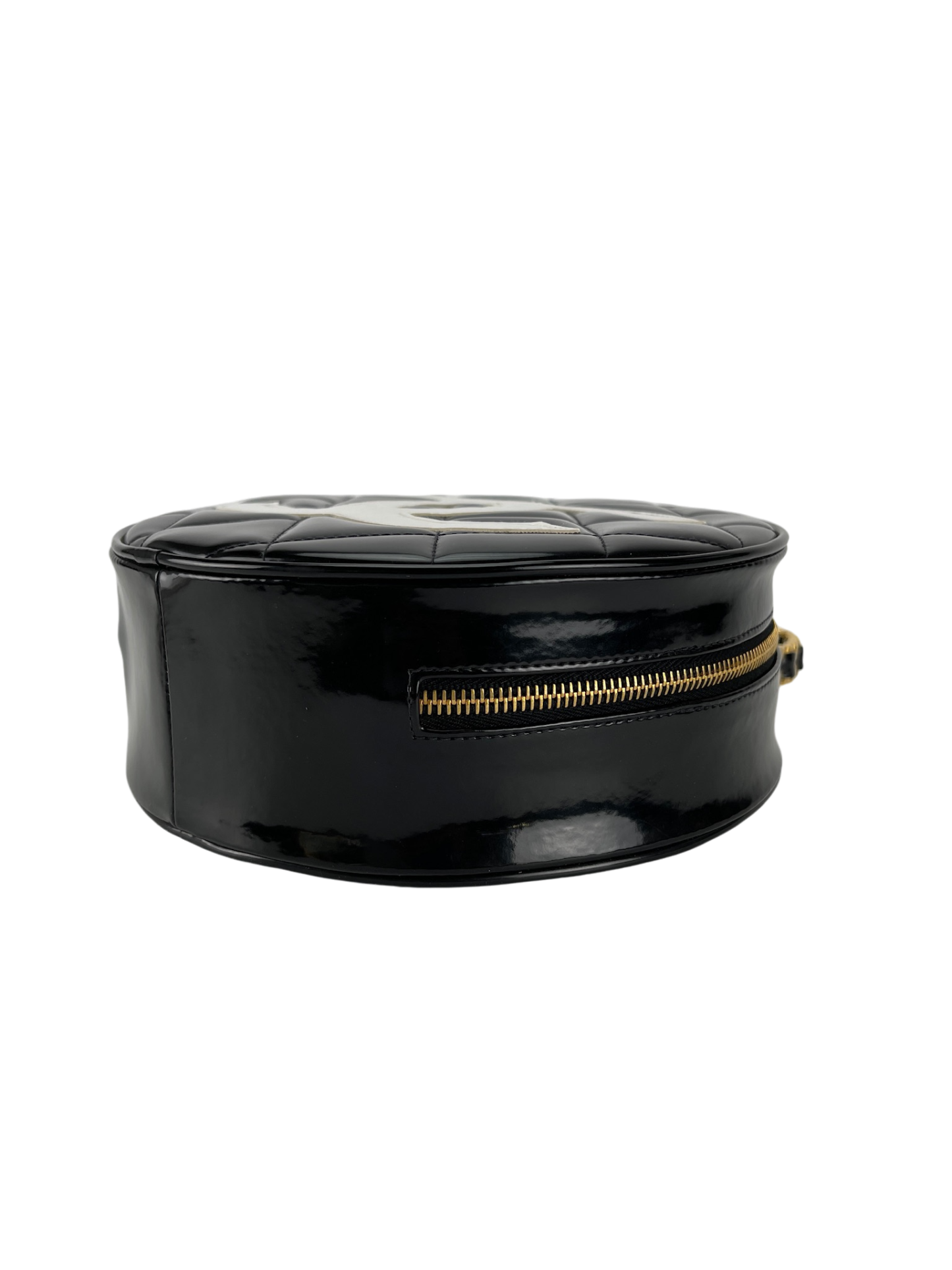 CHANEL - Patent1994-1996 Round Vanity Handbag