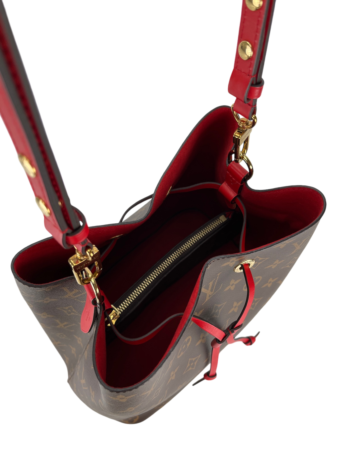 LOUIS VUITTON - Red Neo Bucket MM Shoulder Bag