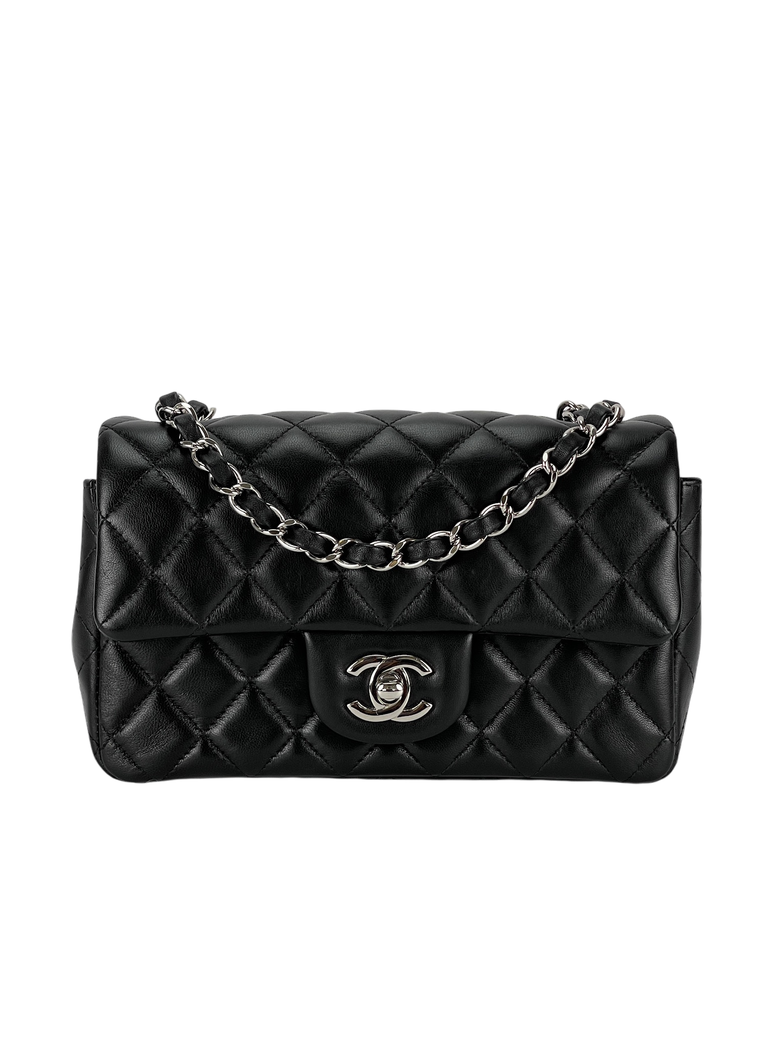 CHANEL - Black Calfskin Classic Square Bag