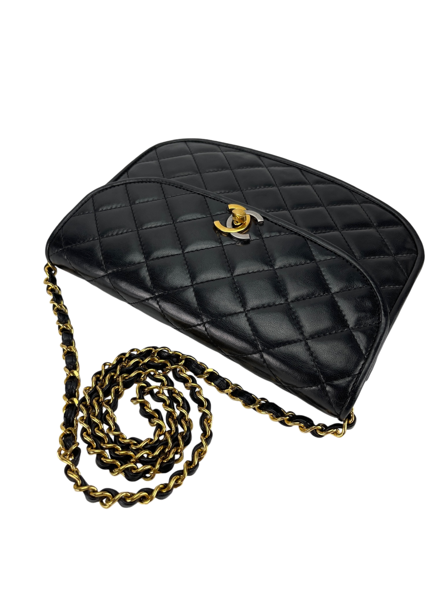 CHANEL - Semi Circle Lambskin Limited Paris Shoulder Bag