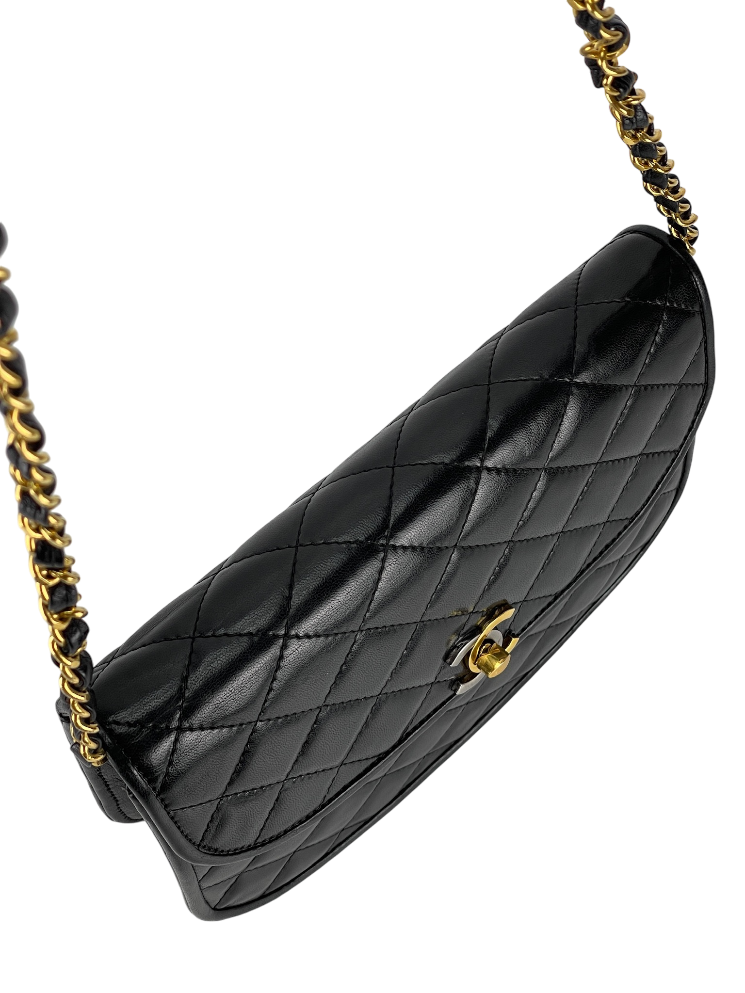 CHANEL - Semi Circle Lambskin Limited Paris Shoulder Bag