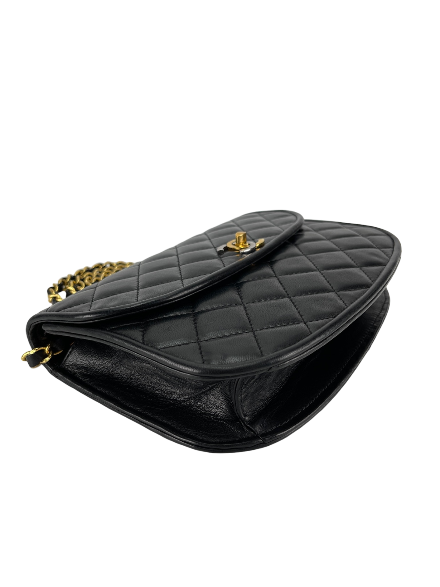 CHANEL - Semi Circle Lambskin Limited Paris Shoulder Bag