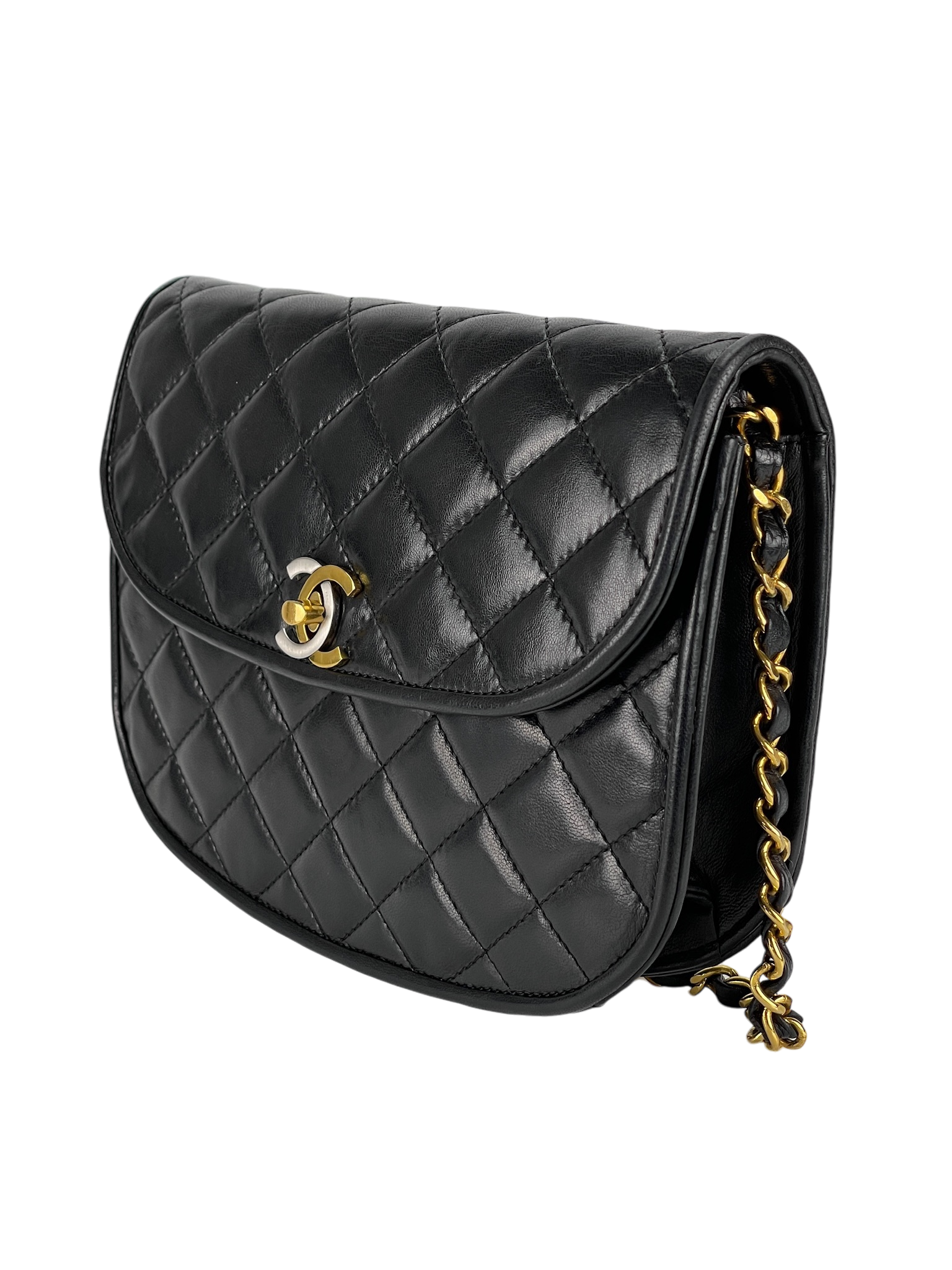 CHANEL - Semi Circle Lambskin Limited Paris Shoulder Bag