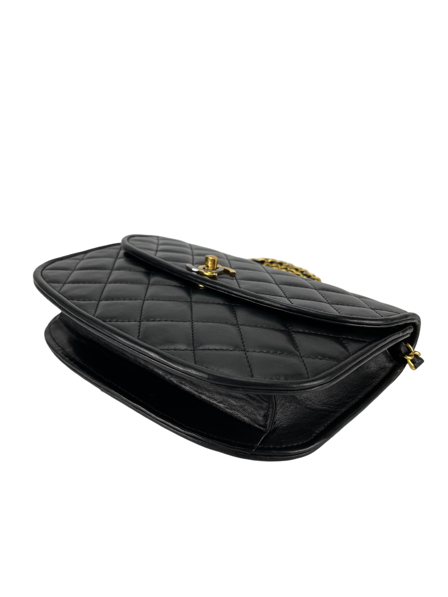 CHANEL - Semi Circle Lambskin Limited Paris Shoulder Bag
