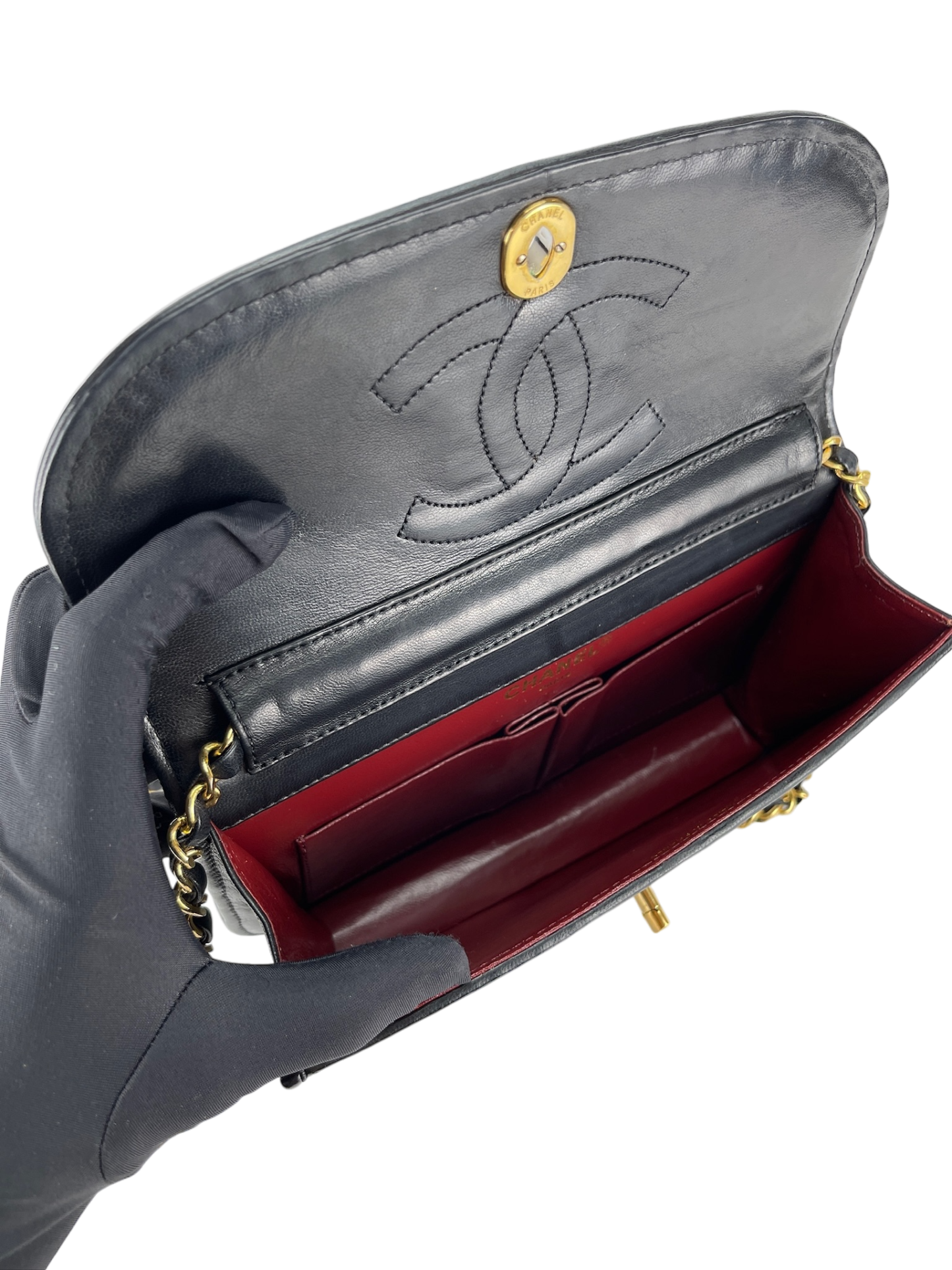 CHANEL - Semi Circle Lambskin Limited Paris Shoulder Bag