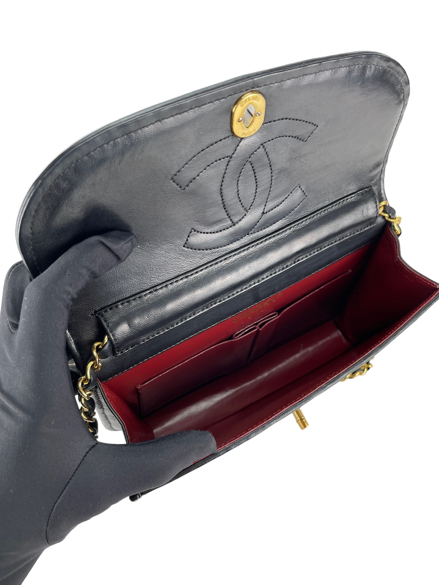 CHANEL - Semi Circle Lambskin Limited Paris Shoulder Bag